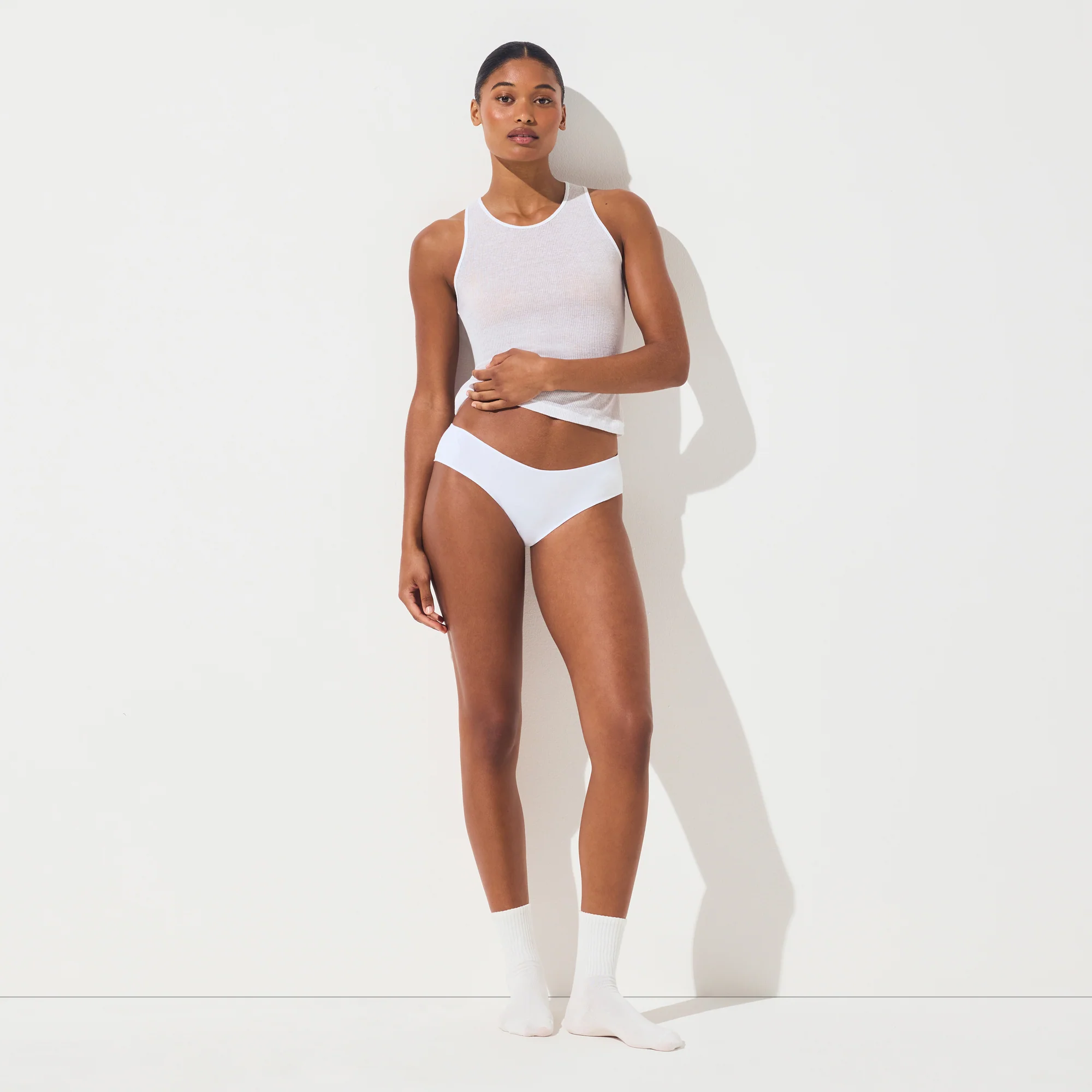 LIGHTWEIGHT COTTON HIPSTER | SOOT TONAL