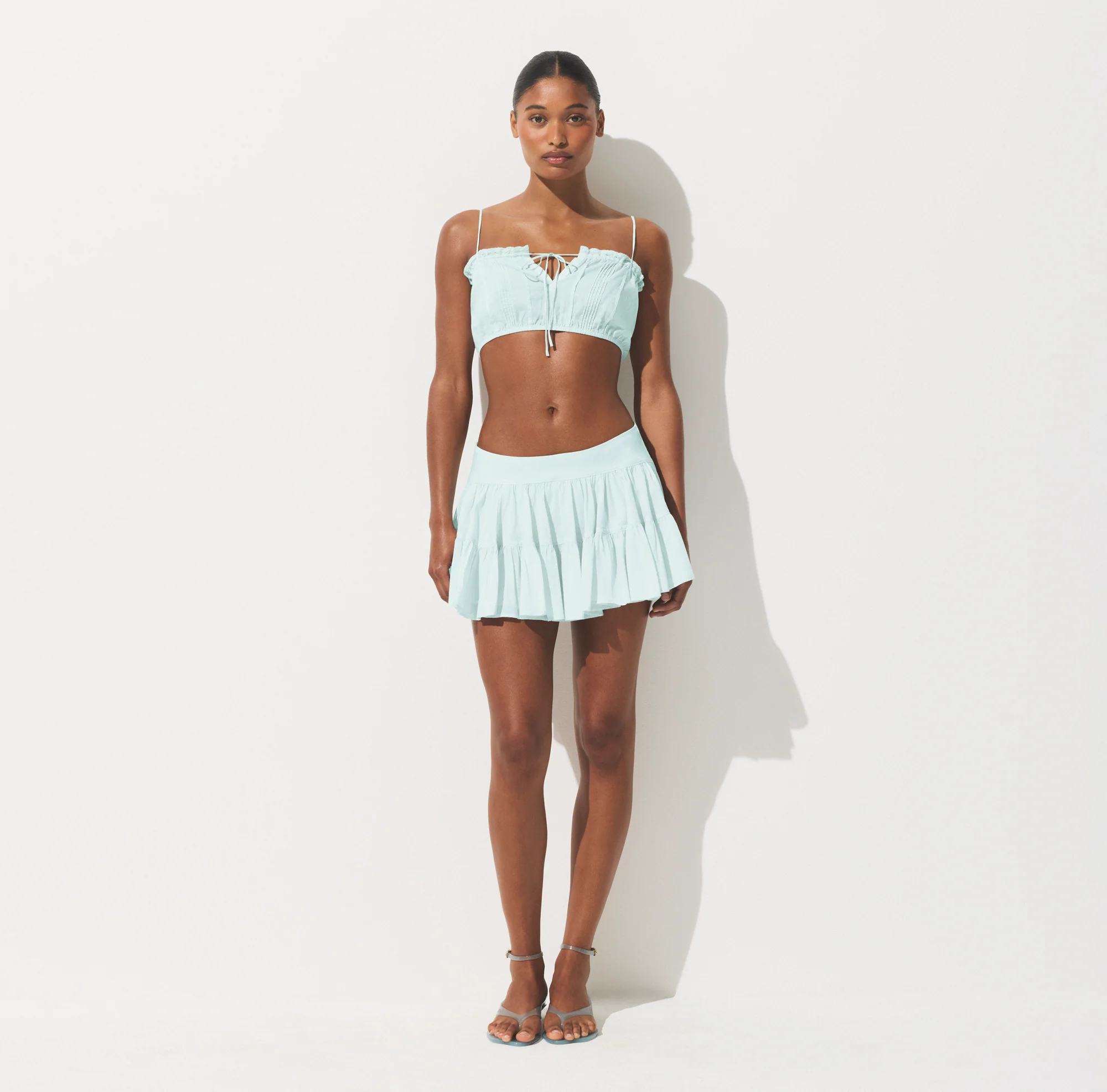 COTTON VOILE MINI SKIRT | FROST