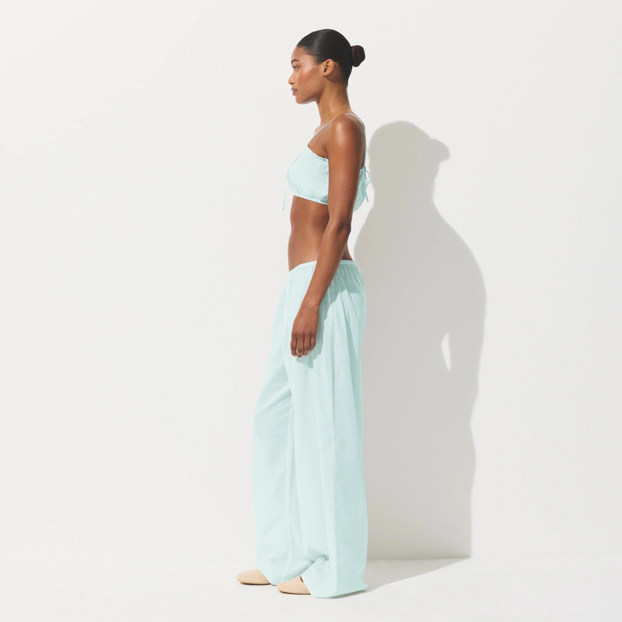 COTTON VOILE LOOSE PANT | FROST