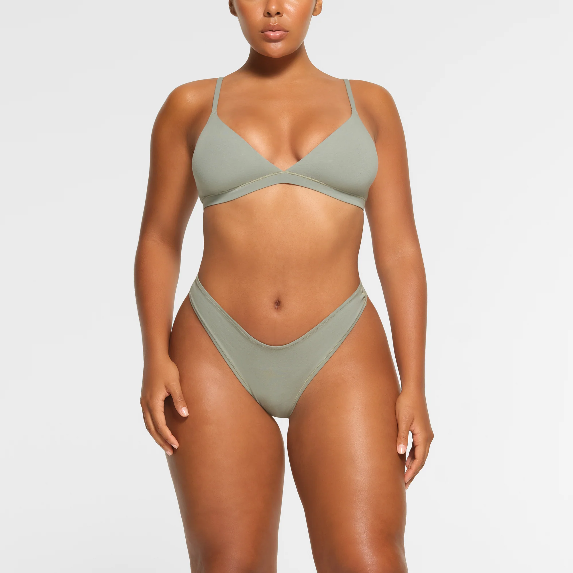 COTTON JERSEY DIPPED THONG | SOOT