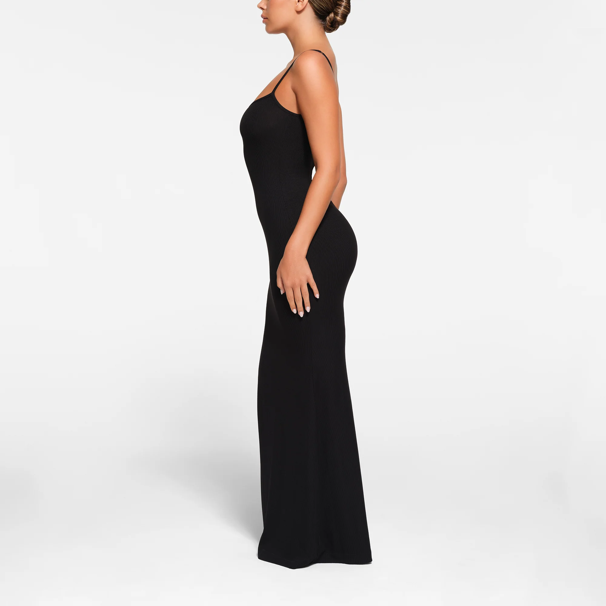 SOFT LOUNGE PETITE LONG SLIP DRESS | ONYX