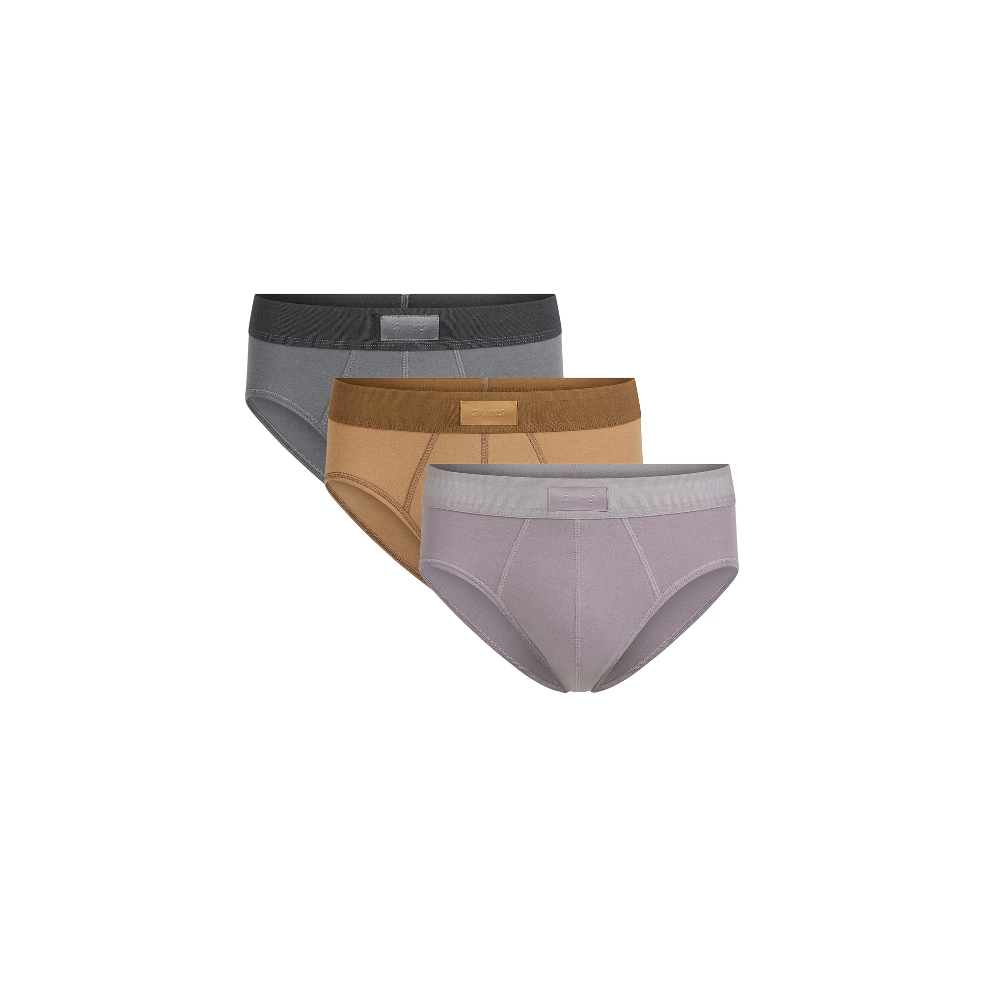 SKIMS COTTON MENS BRIEF 3-PACK | RUSSET MULTI