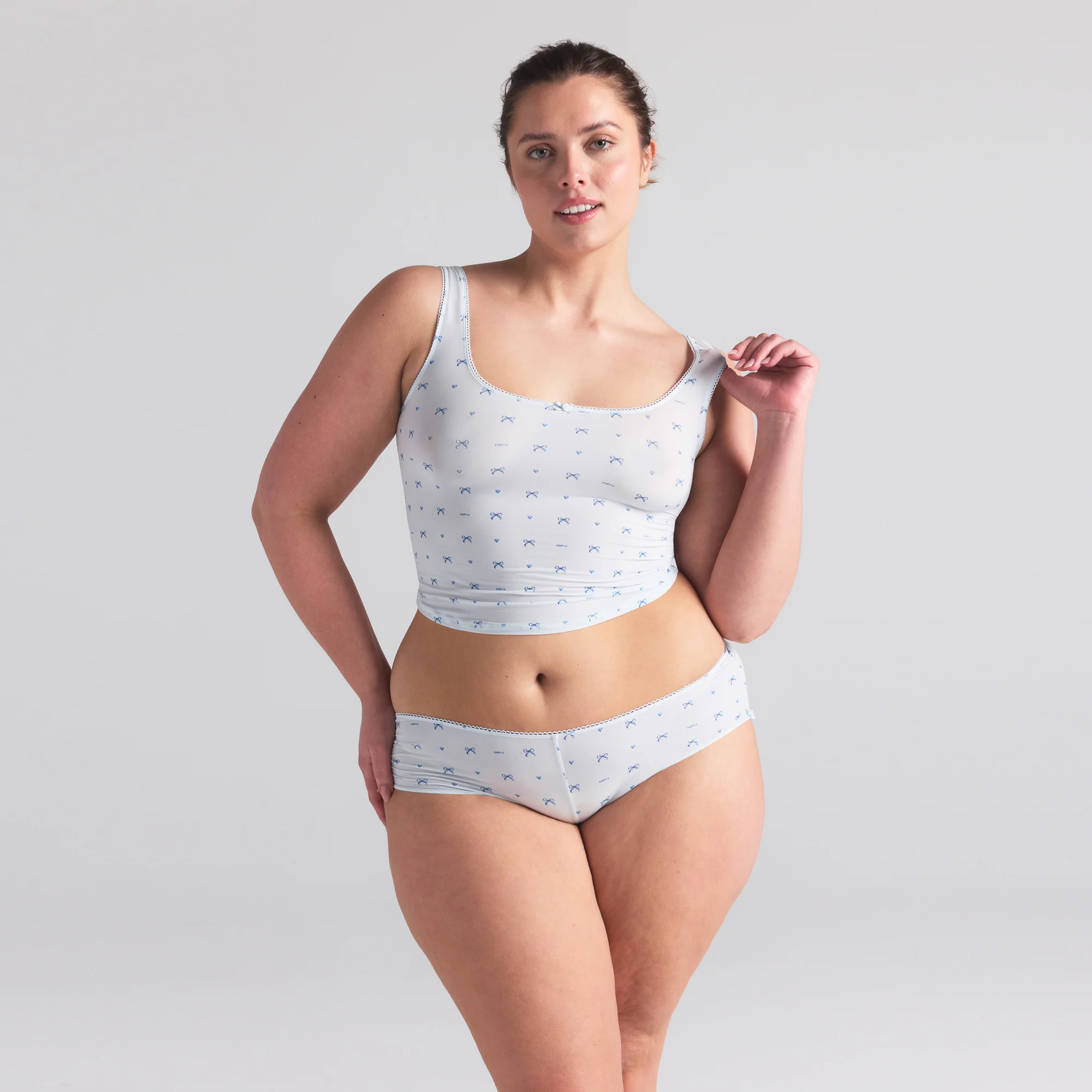 FITS EVERYBODY PICOT TANK AND HIPSTER SET | CLOUD BOW PRINT