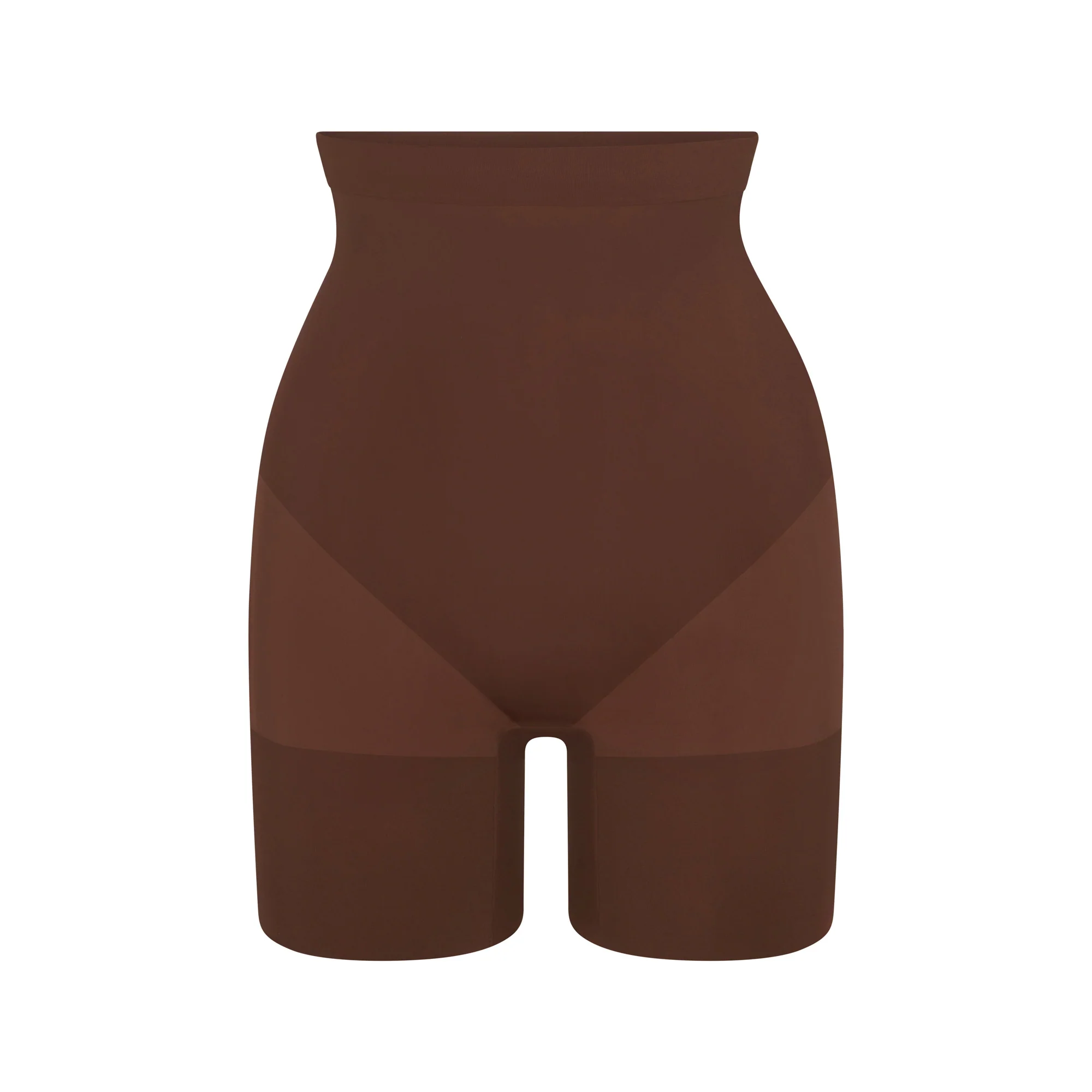 SHEER SEAMLESS HIGH-WAISTED MID THIGH SHORT | CLAY