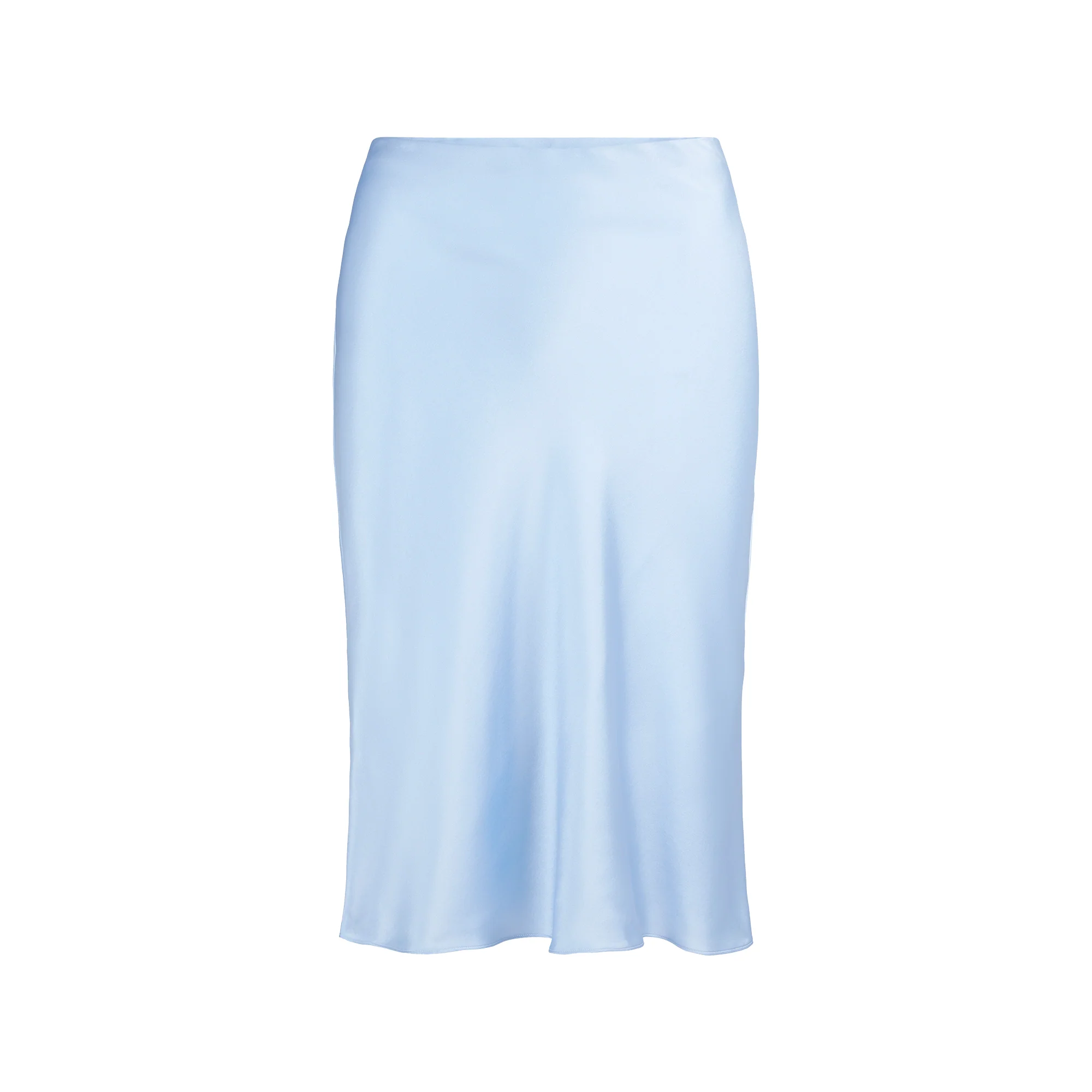 SILK MIDI SKIRT | GLACIER