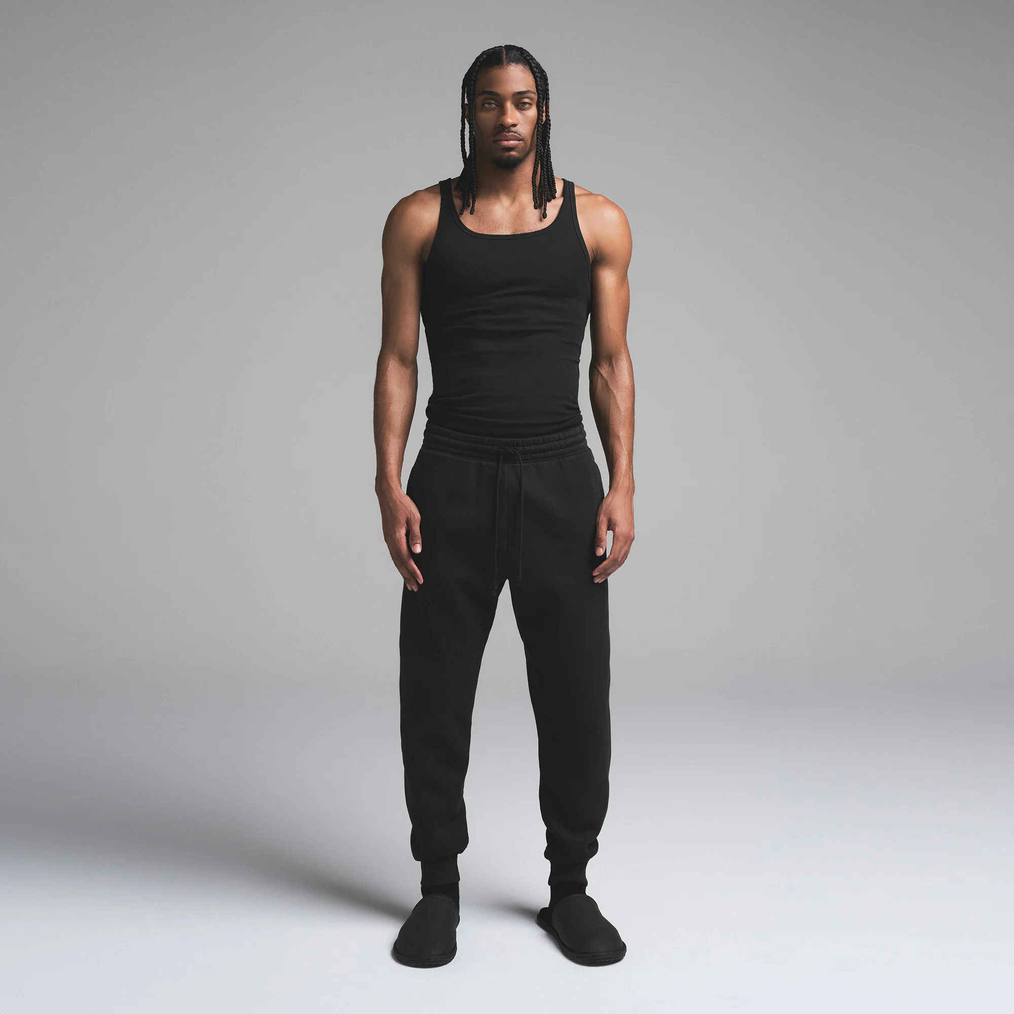 FLEECE LOUNGE MENS TAPERED JOGGER | WASHED ONYX