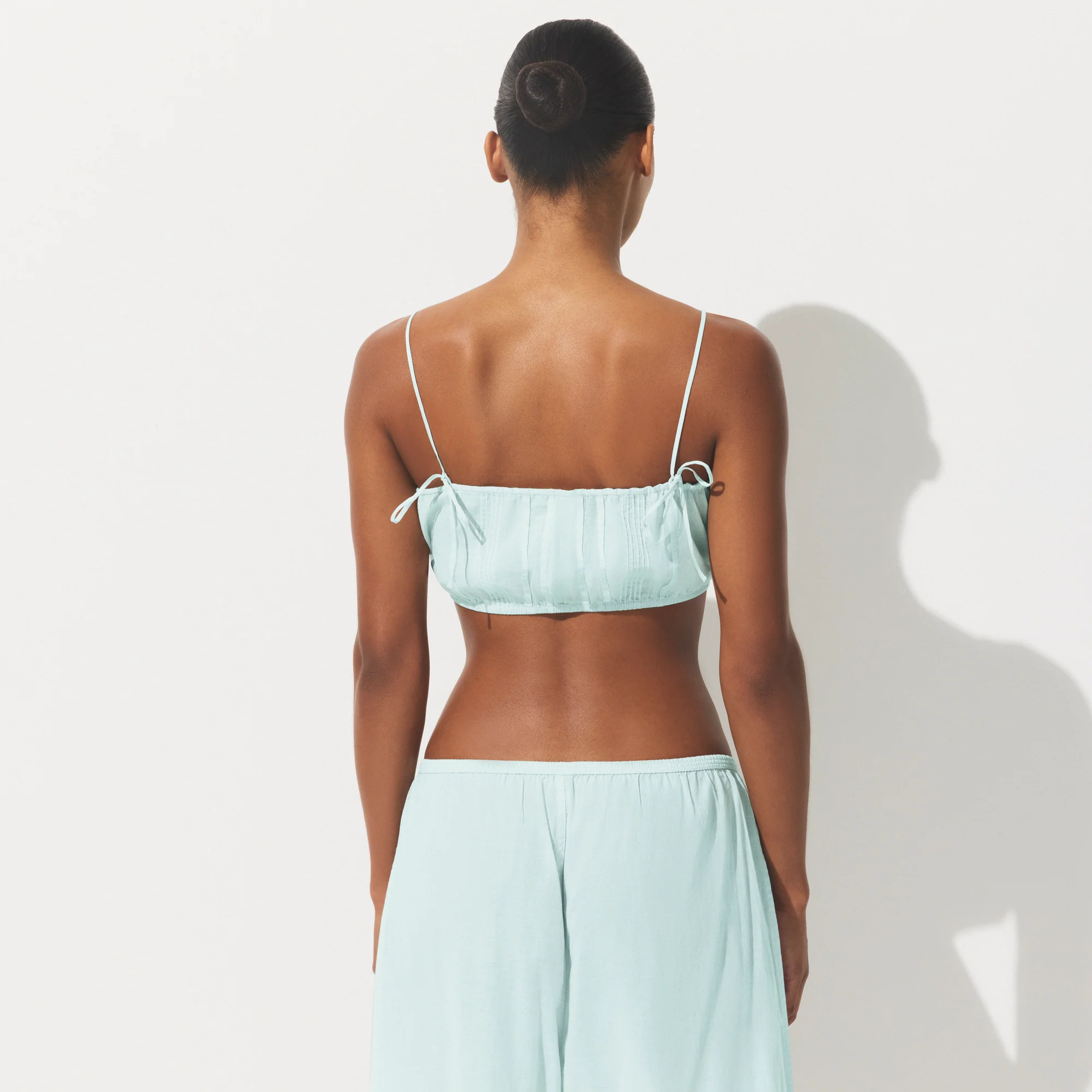 COTTON VOILE SUPER CROPPED CAMI | FROST