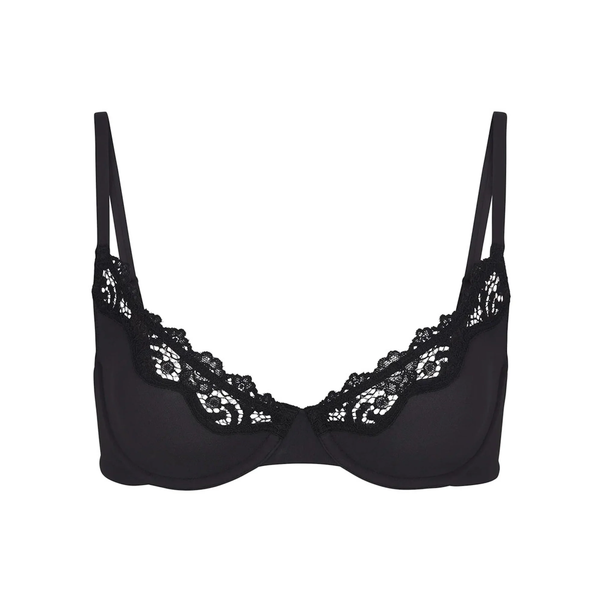 FITS EVERYBODY LACE UNLINED SCOOP BRA | ONYX