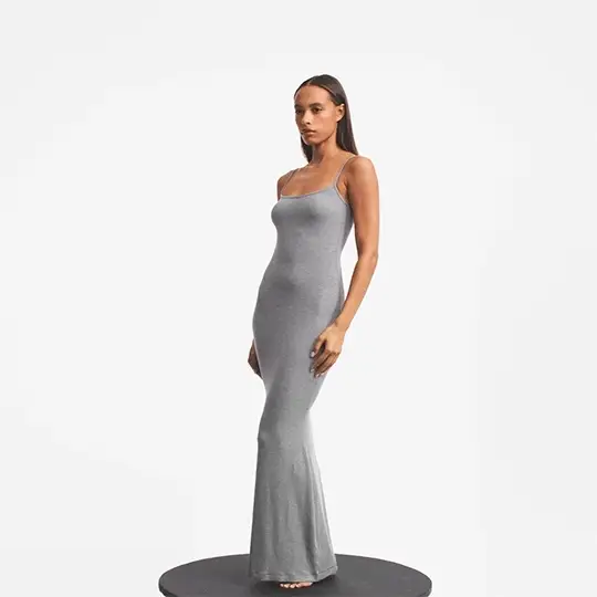 SOFT LOUNGE PETITE LONG SLIP DRESS | ONYX