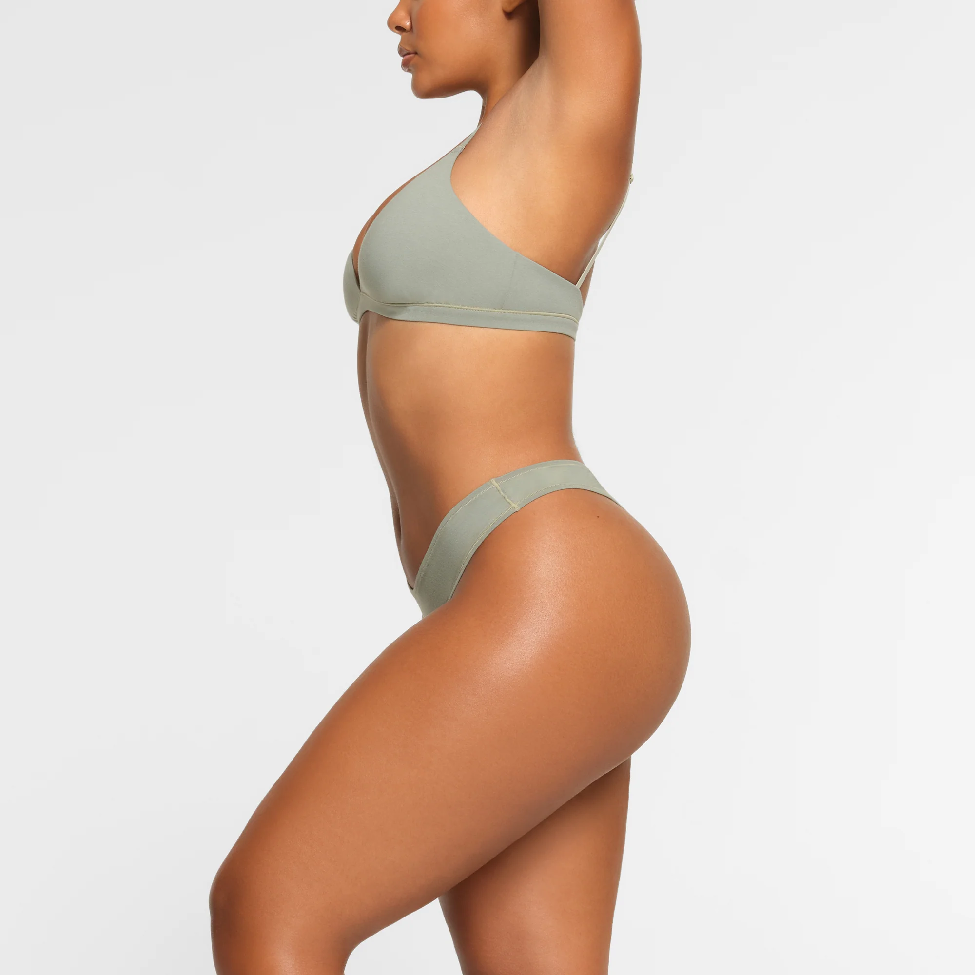 COTTON JERSEY DIPPED THONG | SOOT