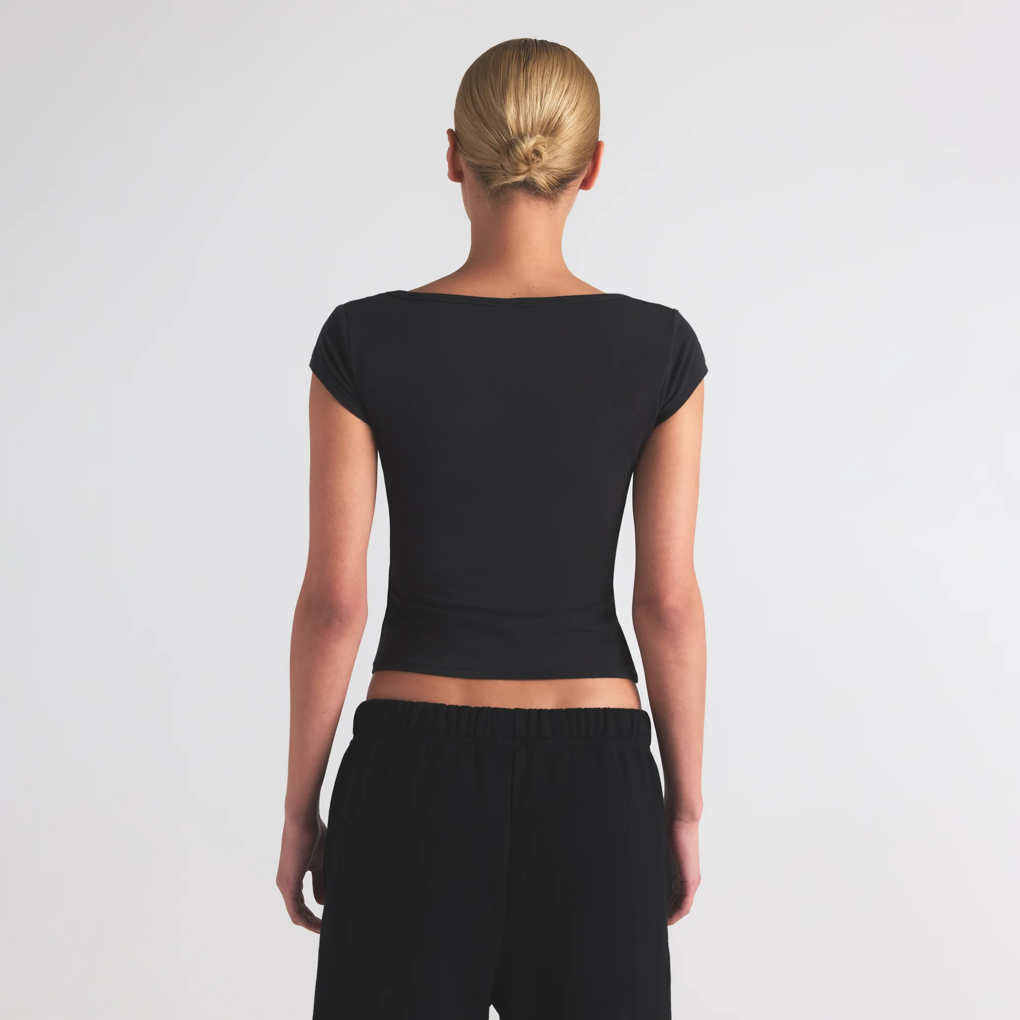 COTTON JERSEY SCOOP NECK T-SHIRT | LIGHT HEATHER GREY