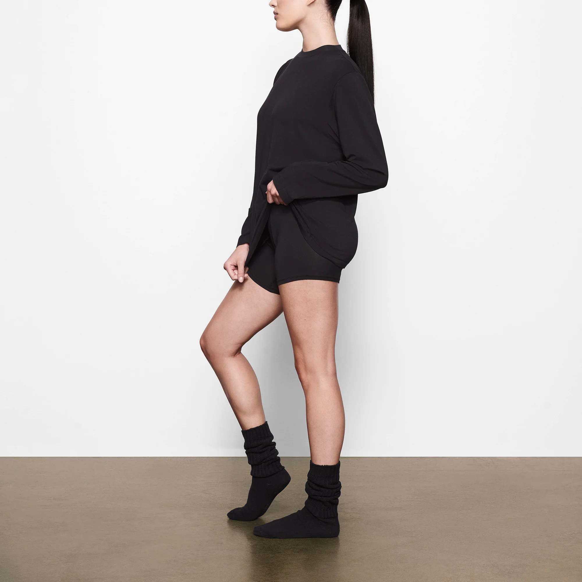 BOYFRIEND LONG SLEEVE T-SHIRT | LIGHT HEATHER GREY