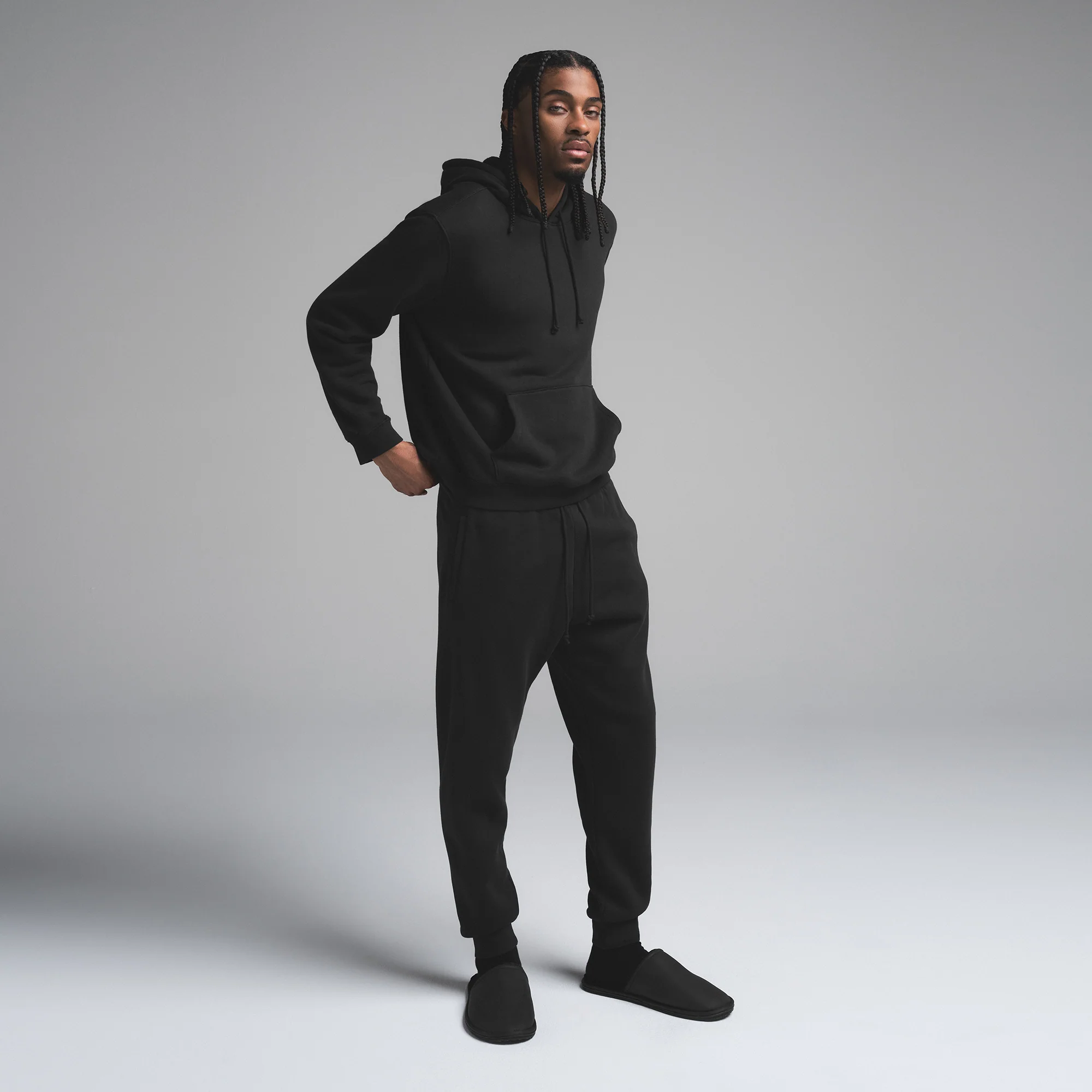 FLEECE LOUNGE MENS TAPERED JOGGER | WASHED ONYX
