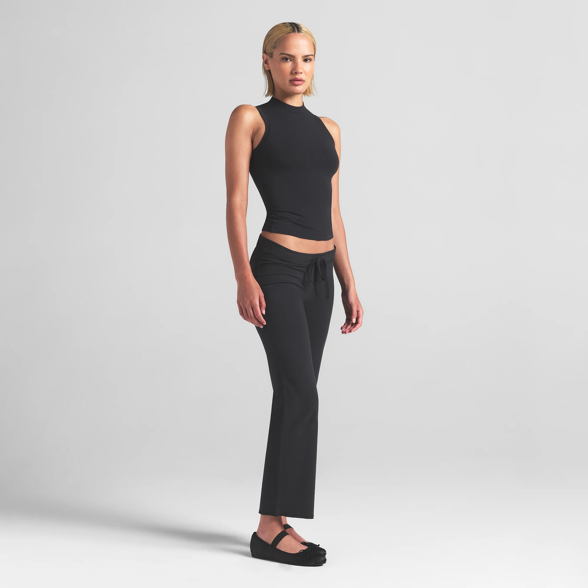 COTTON JERSEY LOW RISE CROP PANT | REDWOOD