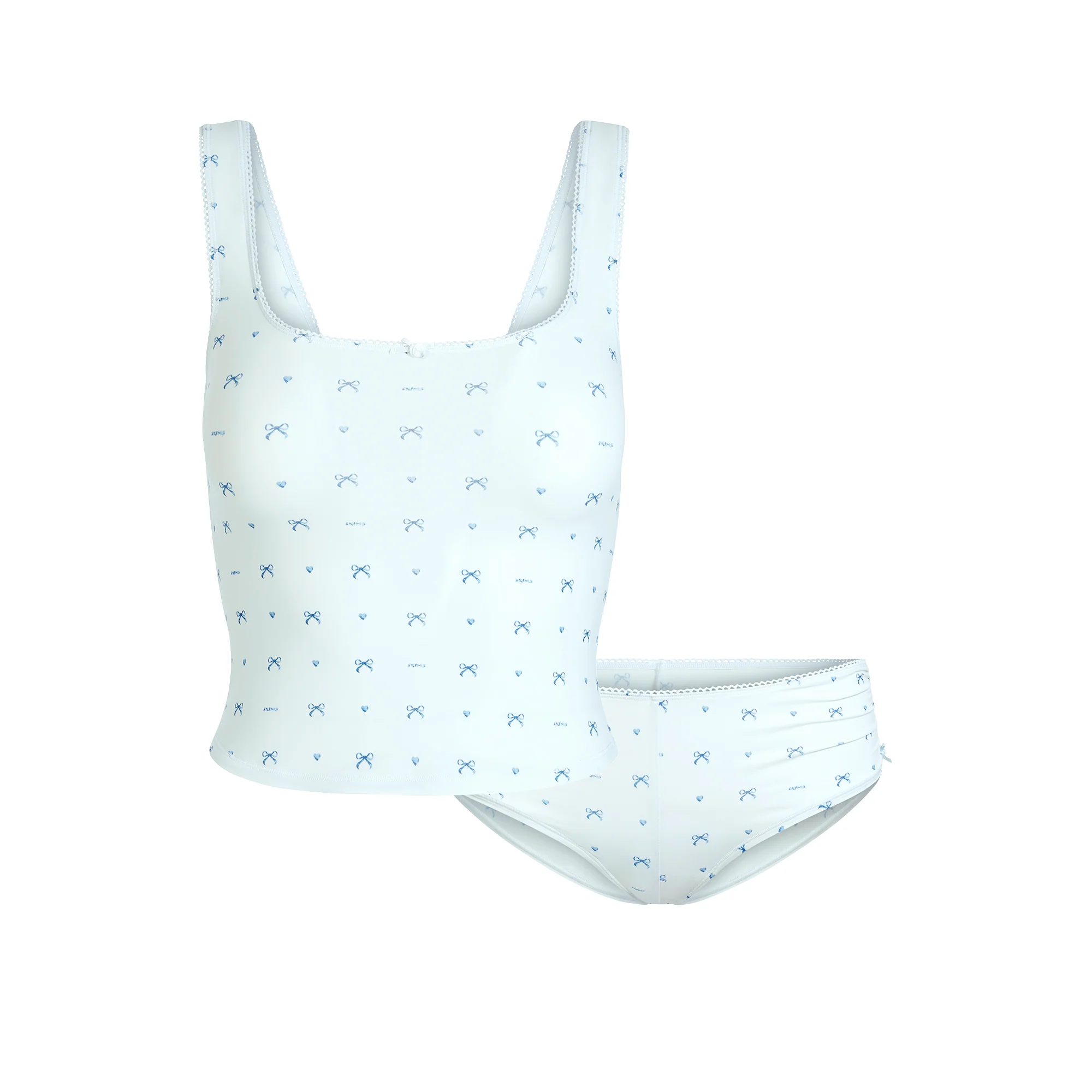 FITS EVERYBODY PICOT TANK AND HIPSTER SET | CLOUD BOW PRINT