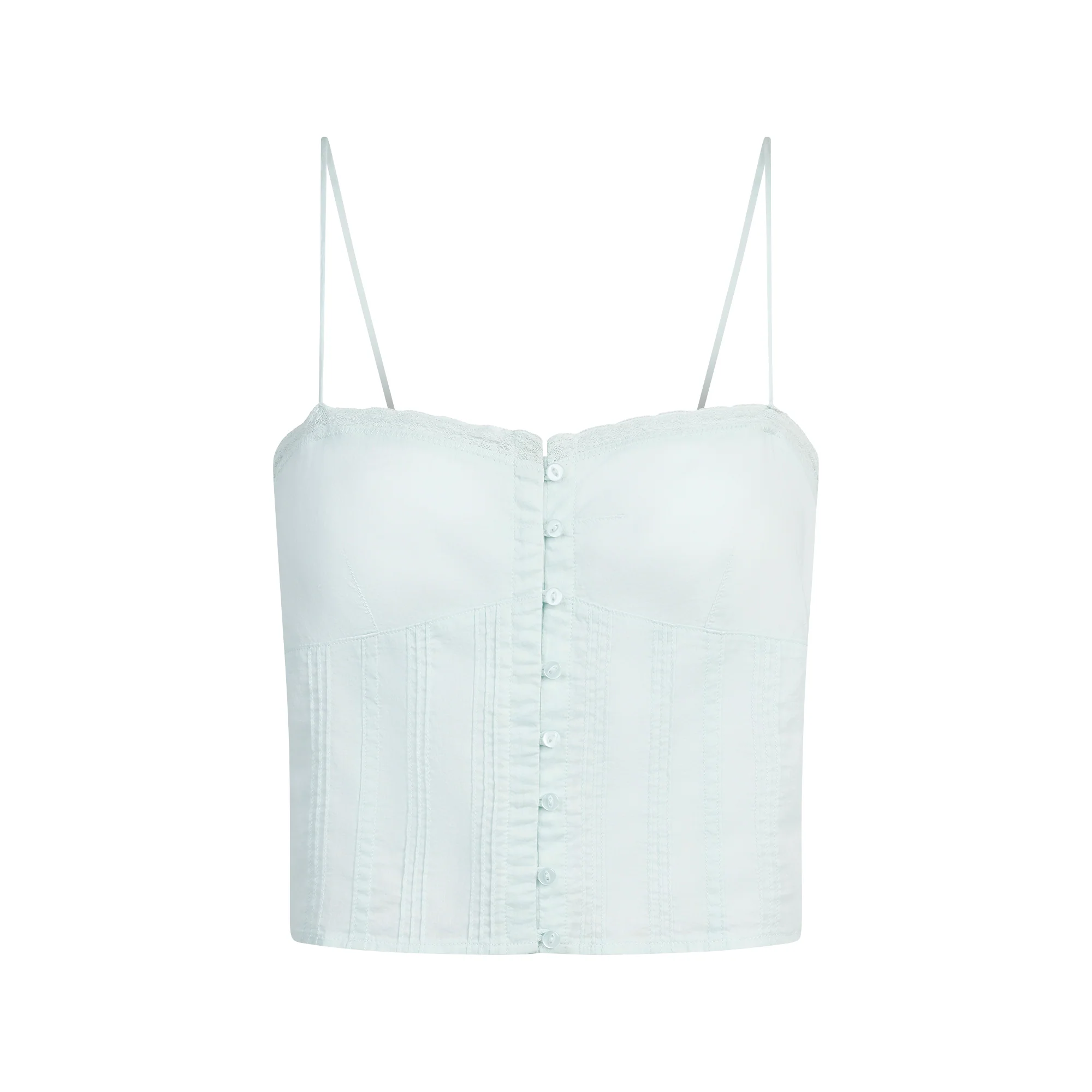 COTTON VOILE CROPPED CAMI | FROST