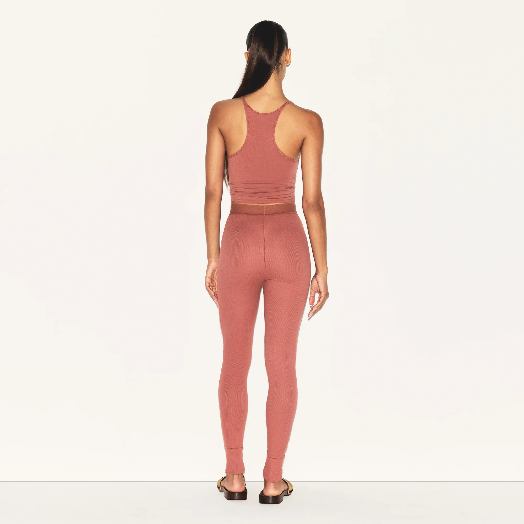COTTON RIB LEGGING | REDWOOD