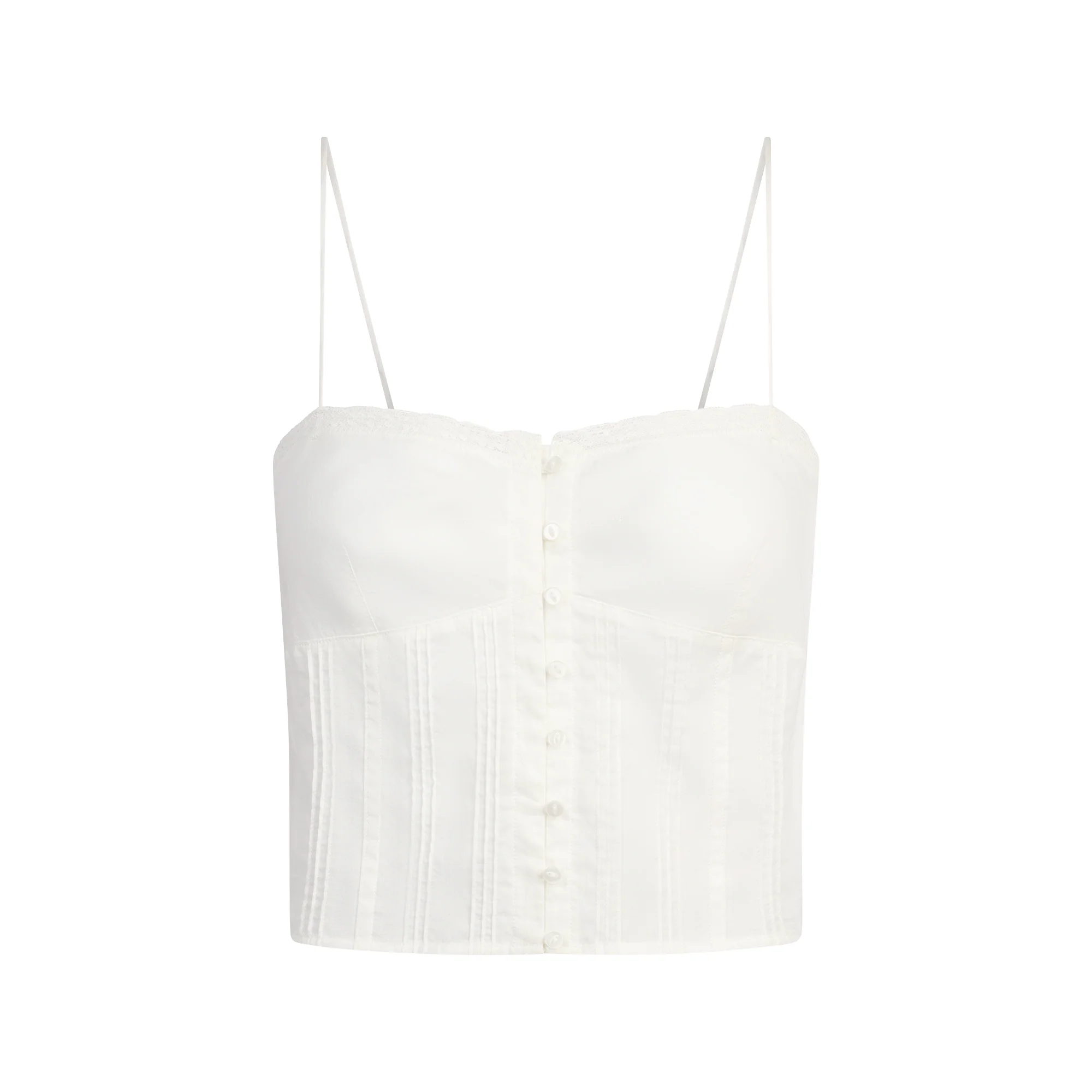 COTTON VOILE CROPPED CAMI | FROST