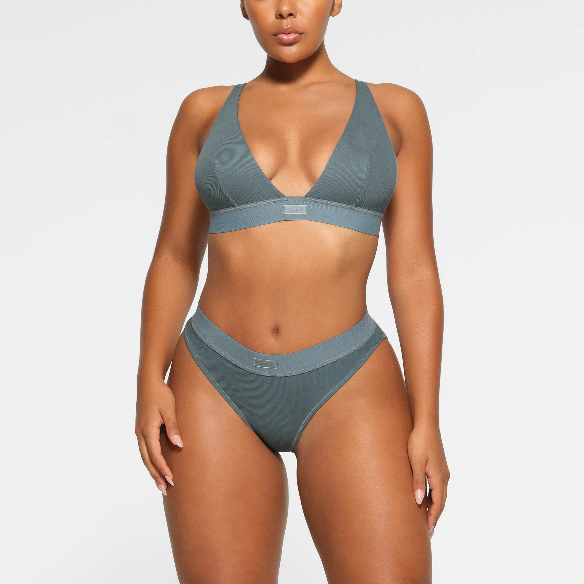 COTTON RIB BRIEF | LIGHT HEATHER GREY