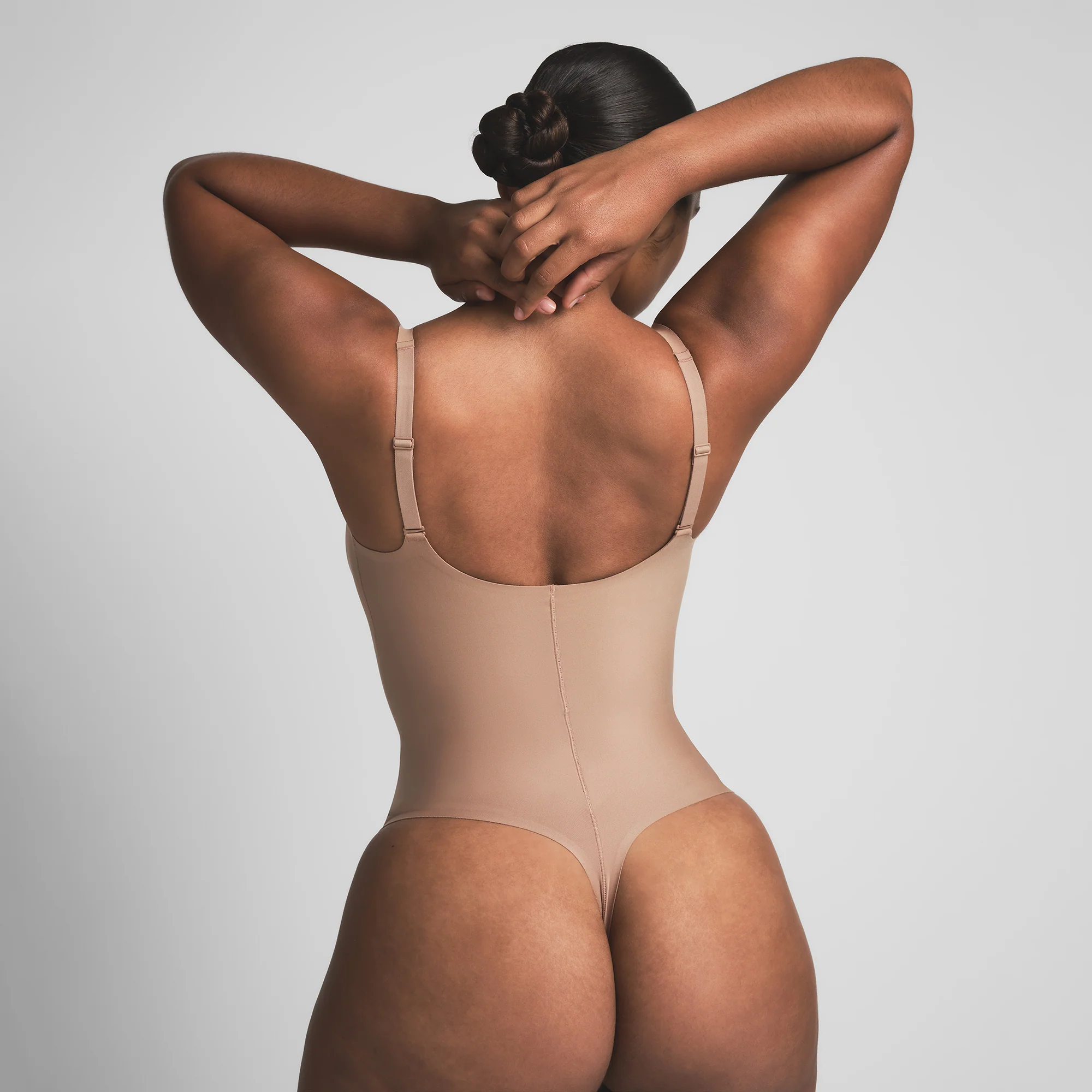 SKIMS BODY CORE SCULPT PLUNGE THONG BODYSUIT | SAND