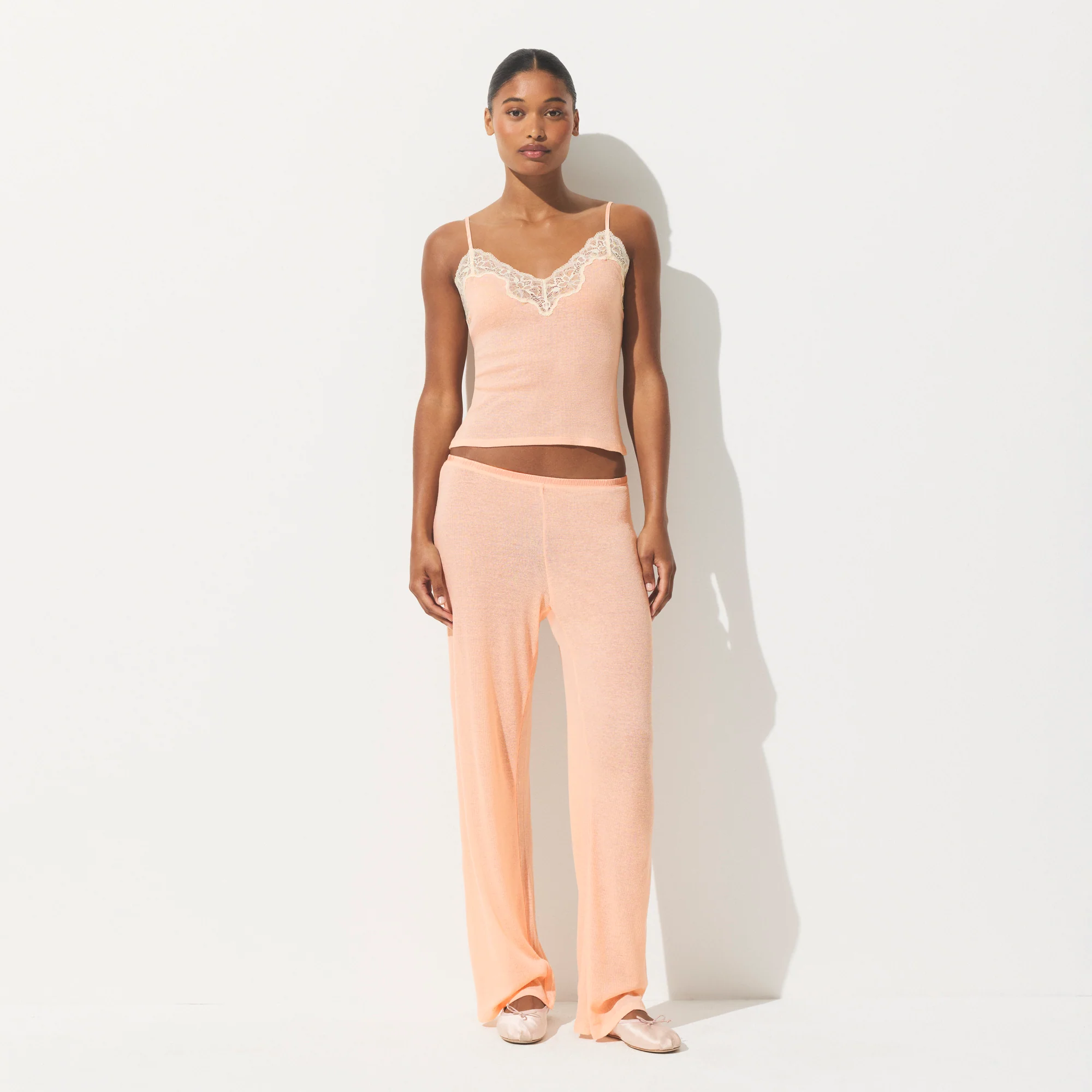 SHEER RIB LACE CAMI | VILLA