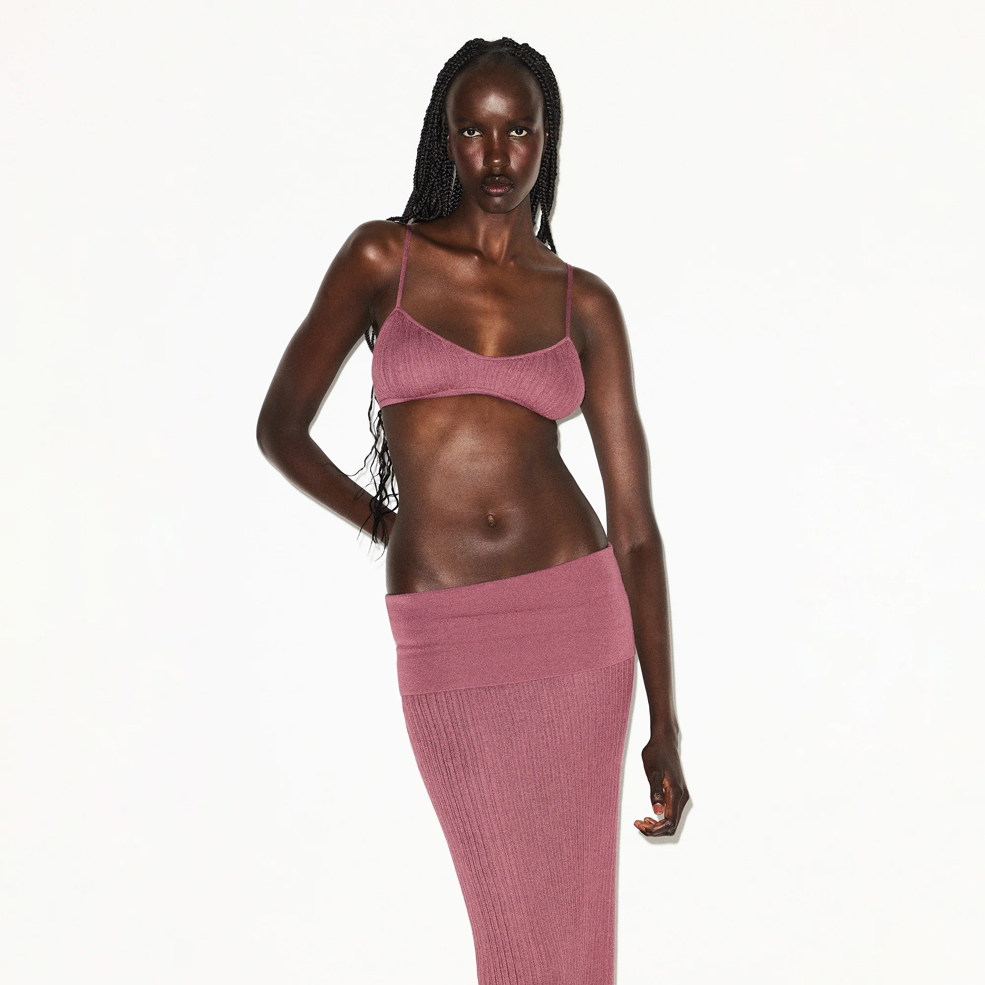 SHEER KNIT BRALETTE | BEET