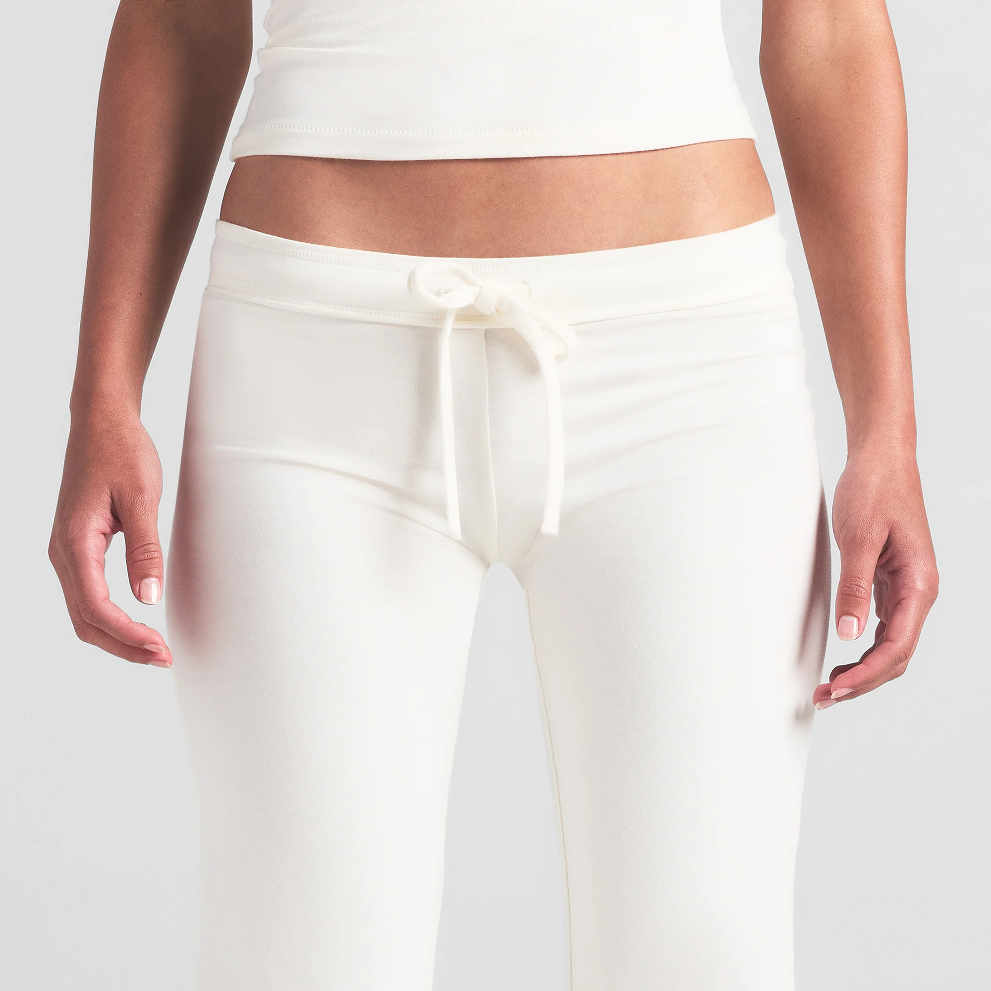 COTTON JERSEY LOW RISE CROP PANT | REDWOOD