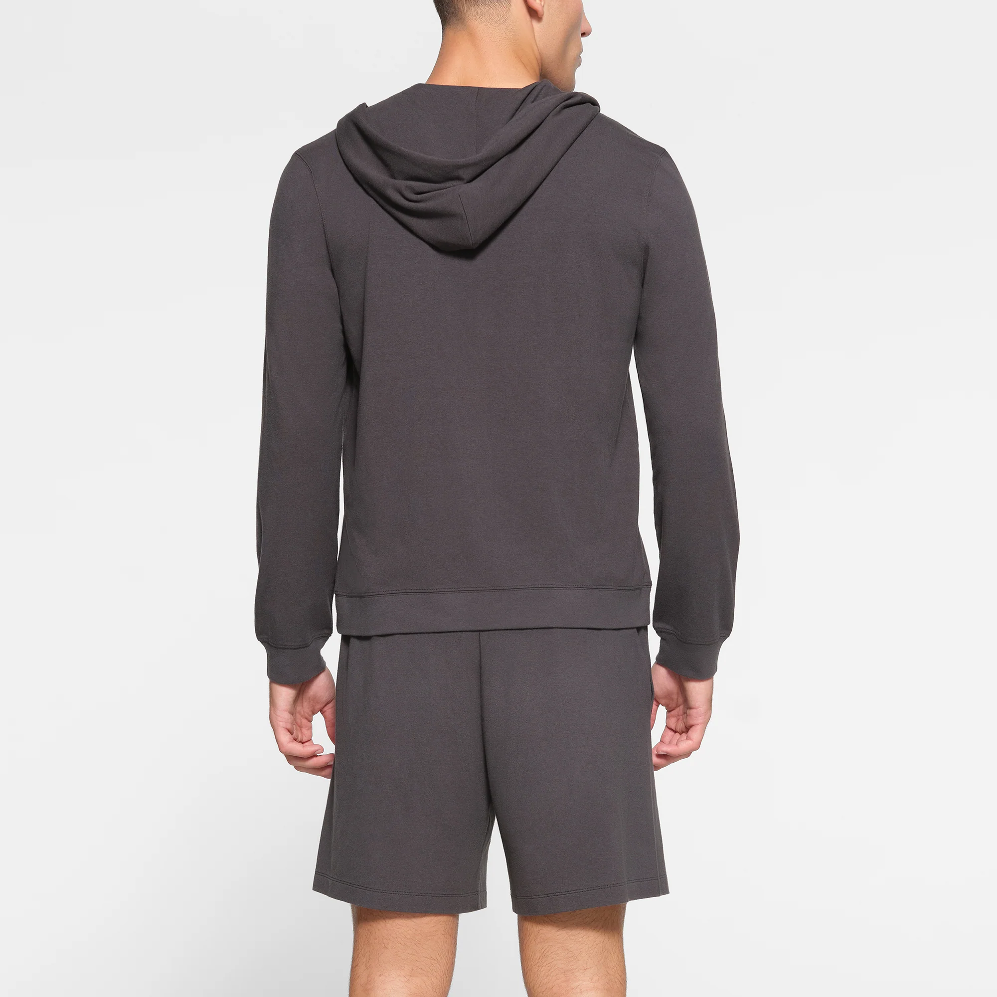 JERSEY LOUNGE MENS ZIP UP HOODIE | ASH