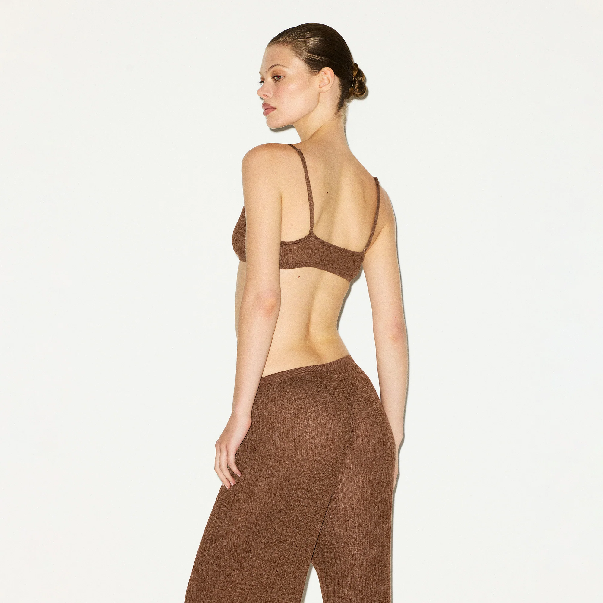 SHEER KNIT BRALETTE | BISON