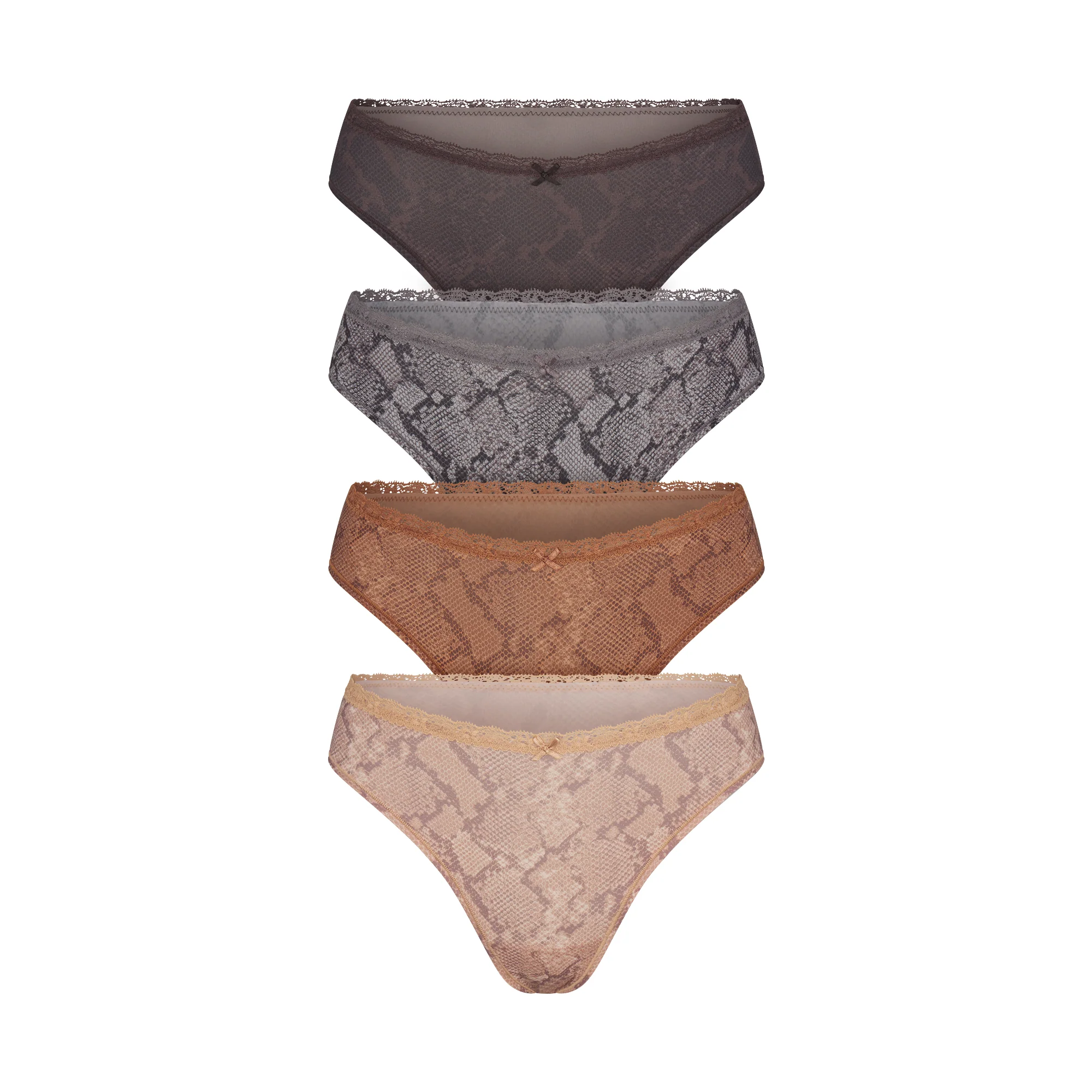 FITS EVERYBODY LACE DIPPED THONG 4-PACK | JASPER SNAKE MULTI