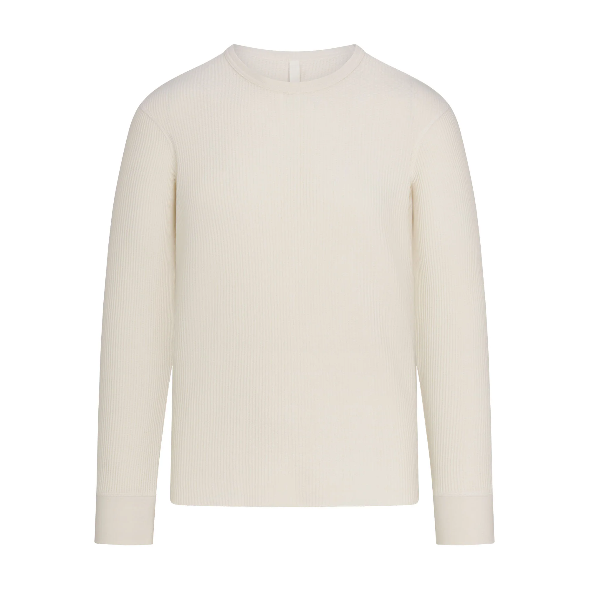 WAFFLE MENS LONG SLEEVE T-SHIRT | ECRU