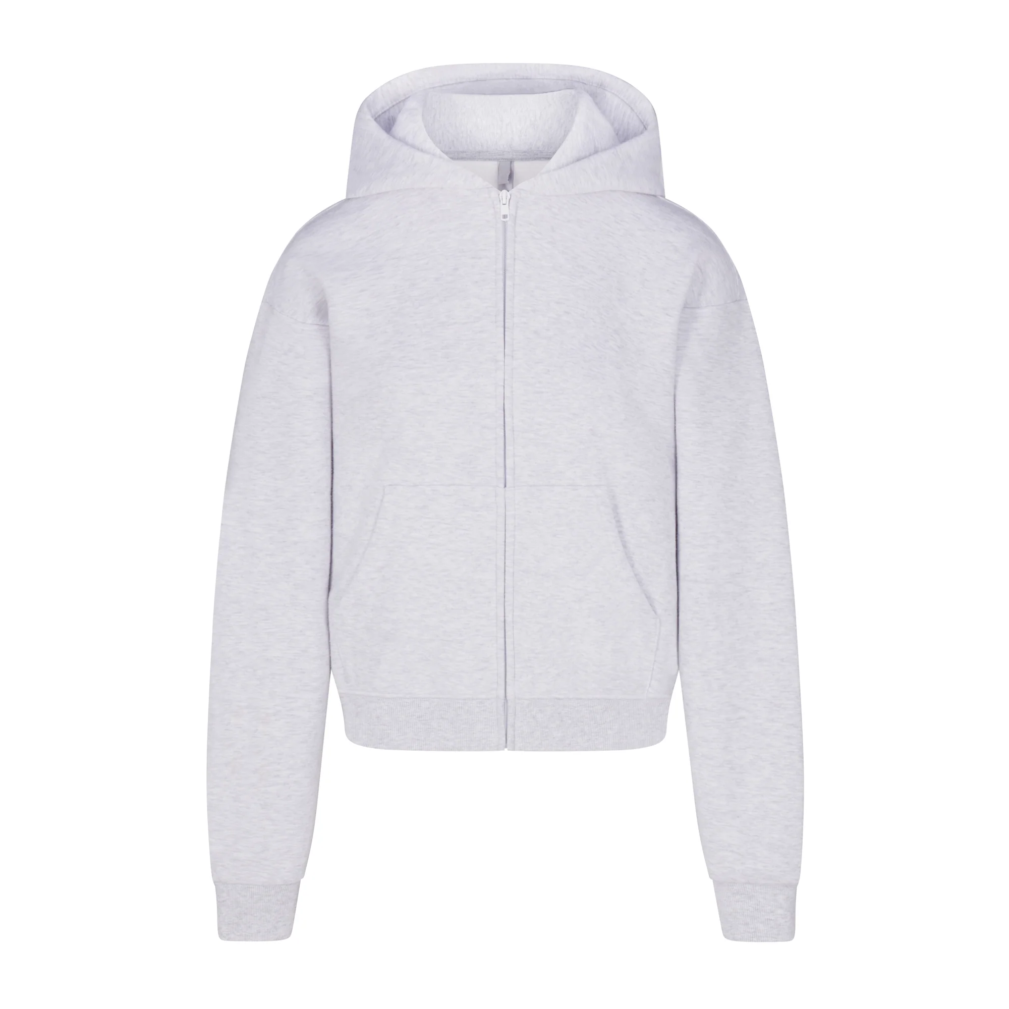 COTTON FLEECE CLASSIC ZIP UP HOODIE | LIGHT HEATHER GREY