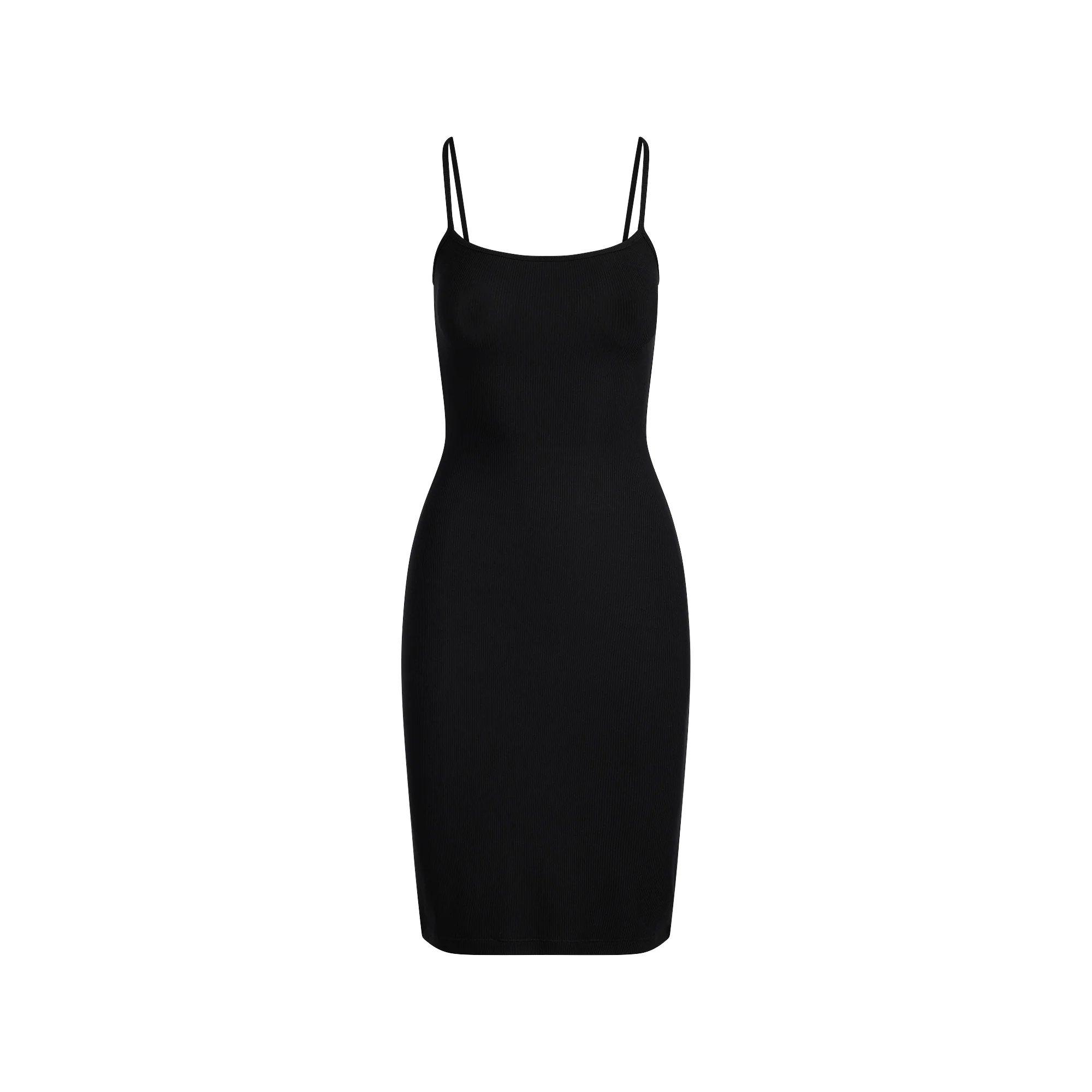 SOFT LOUNGE MIDI SLIP DRESS | ONYX