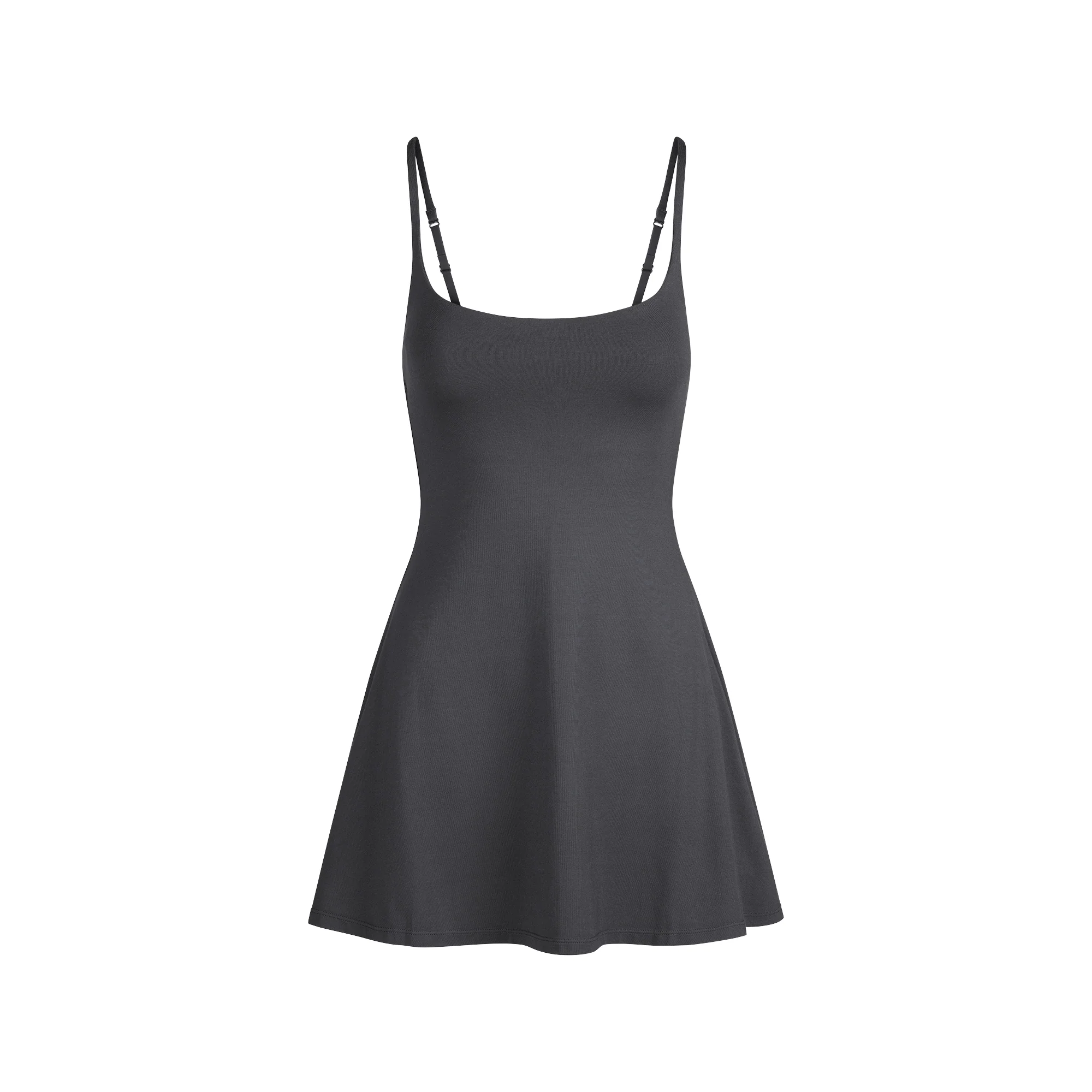 SMOOTH LAYERS SCOOP NECK MINI DRESS | GRAPHITE