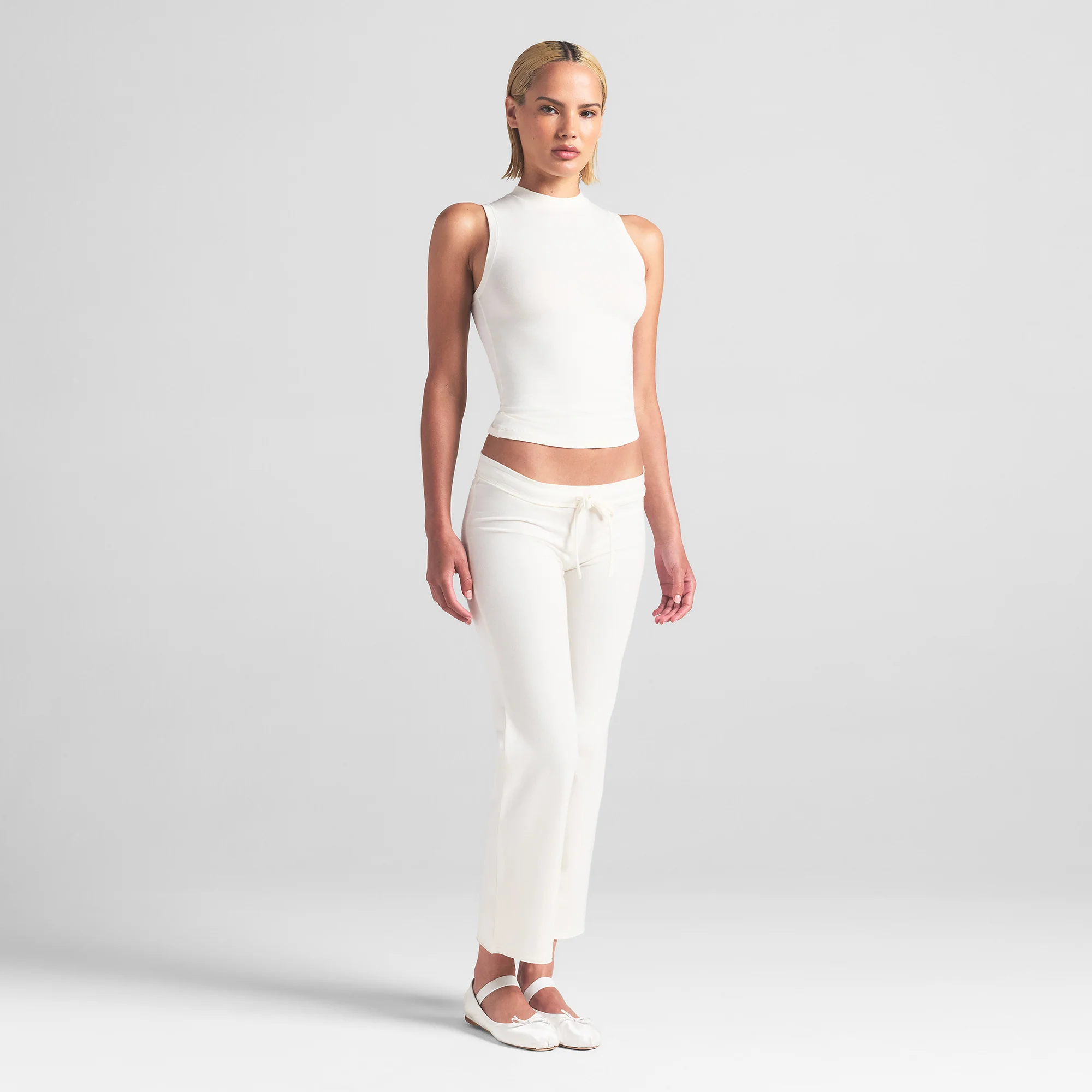 COTTON JERSEY LOW RISE CROP PANT | REDWOOD