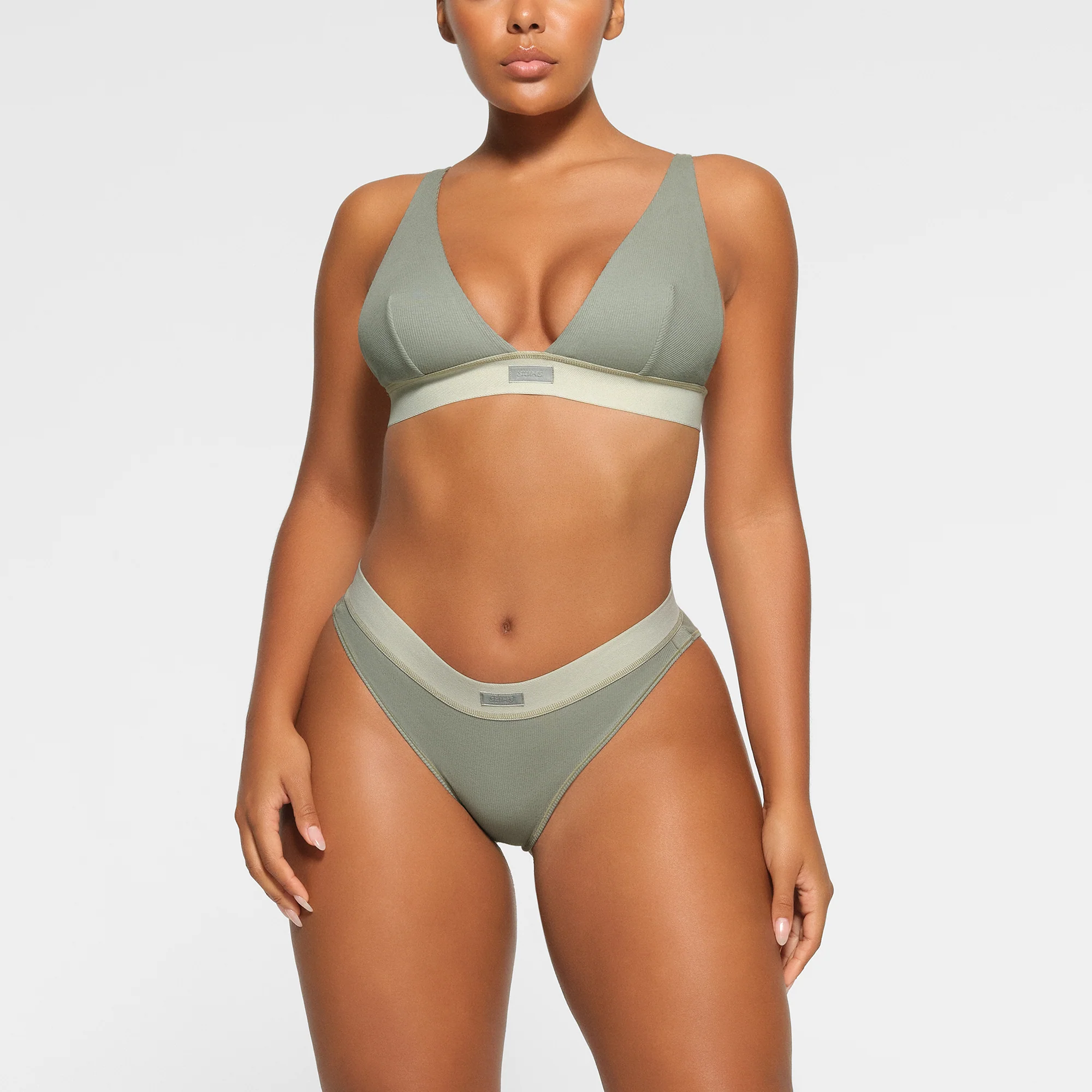 COTTON RIB BRIEF | LIGHT HEATHER GREY