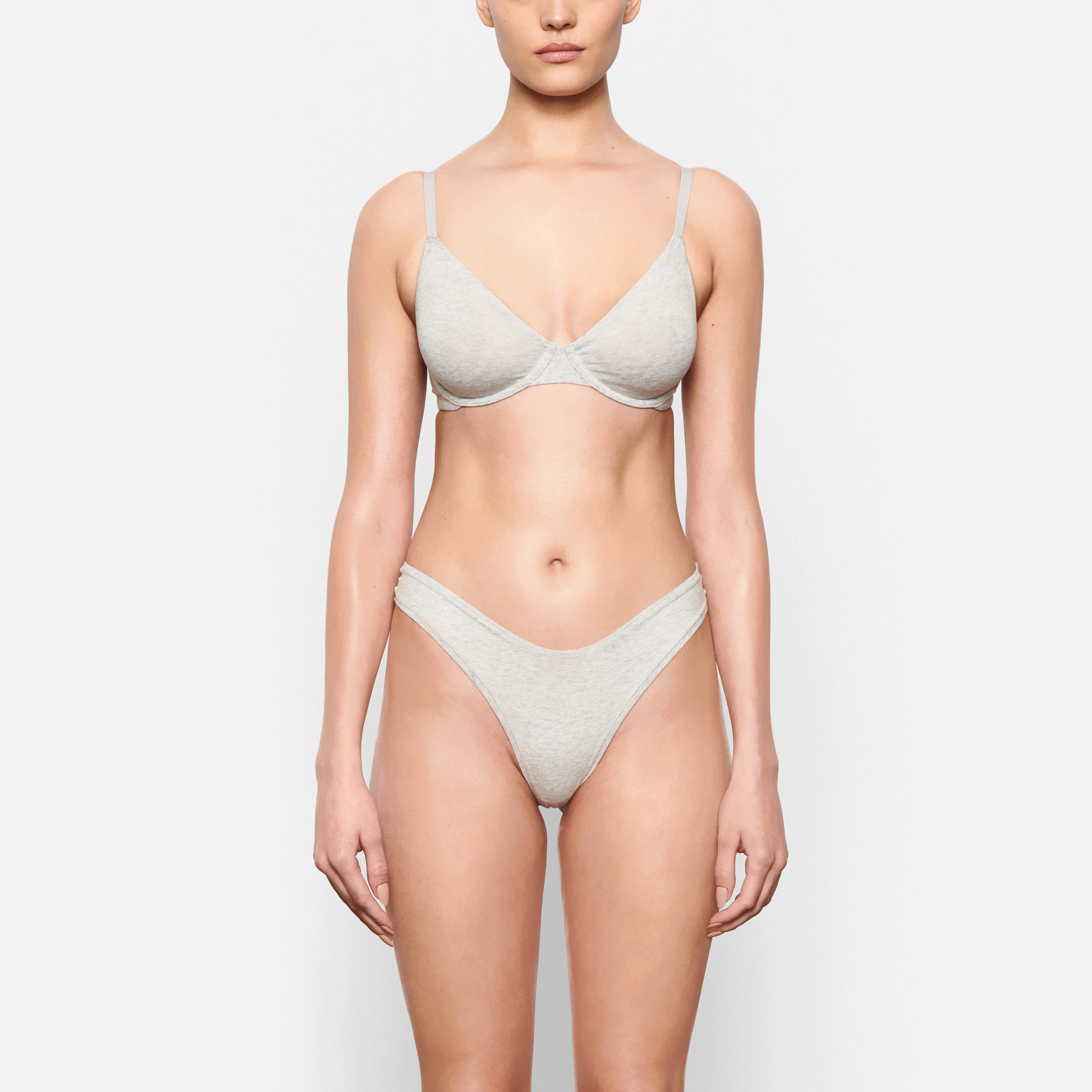COTTON JERSEY T-SHIRT BRA | SOOT