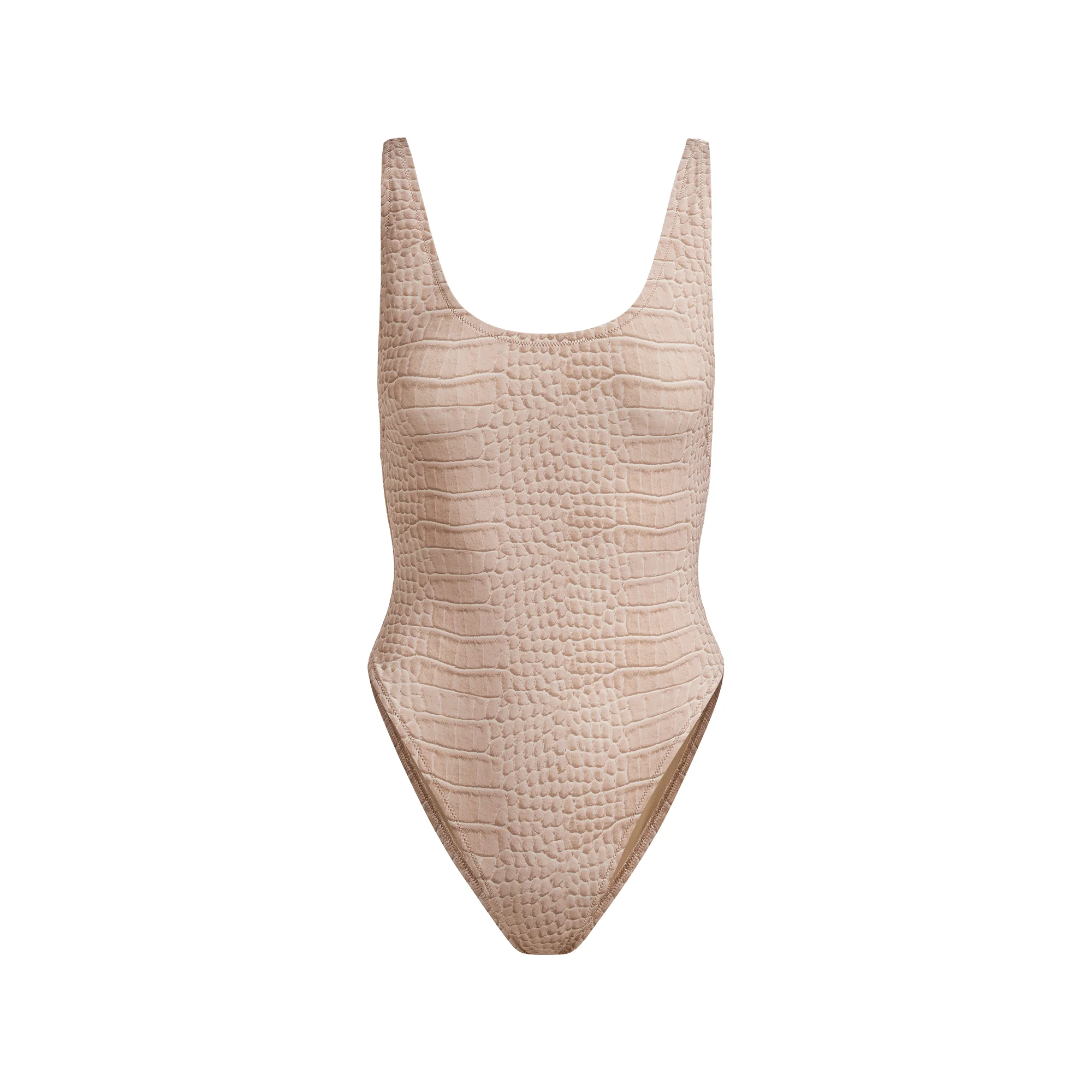 SIGNATURE SWIM SCOOP NECK ONE PIECE | DUNE CROCODILE PRINT
