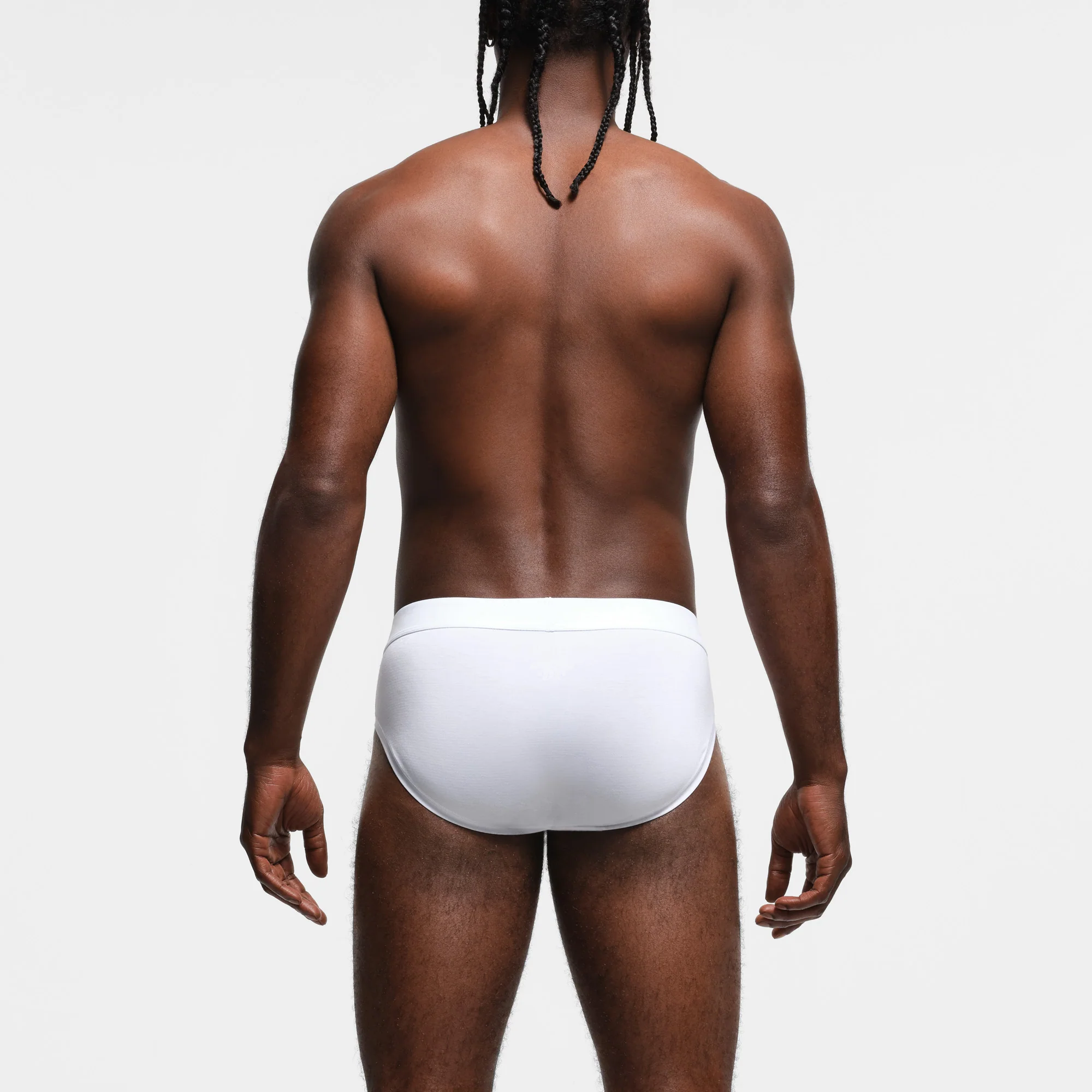 SKIMS STRETCH MENS CLEAN WAISTBAND BRIEF 3-PACK | CHALK