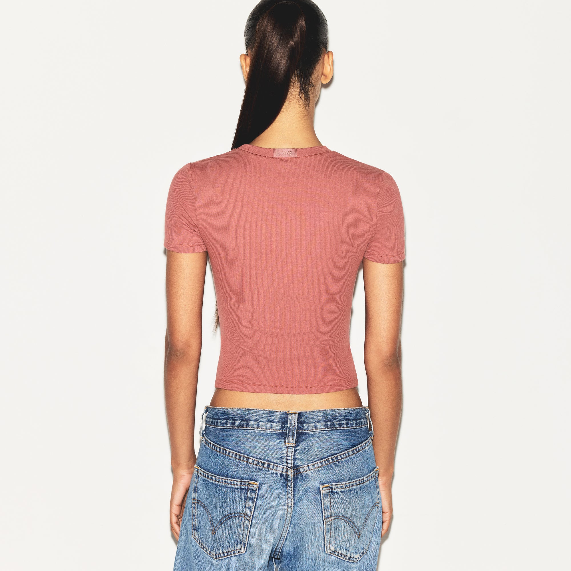 COTTON RIB T-SHIRT | REDWOOD