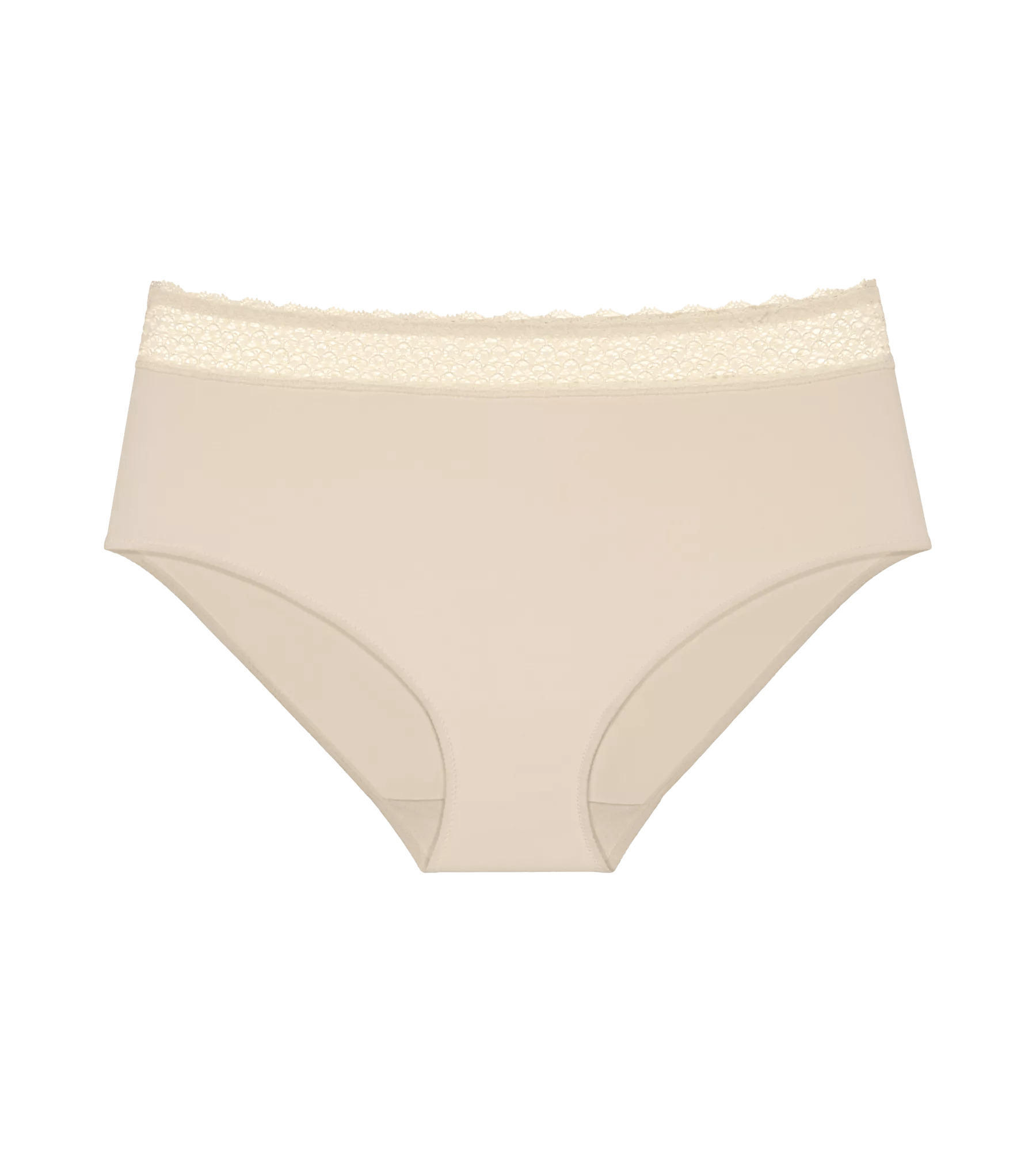 Feel of Modal Lace Trim Midi  High waisted