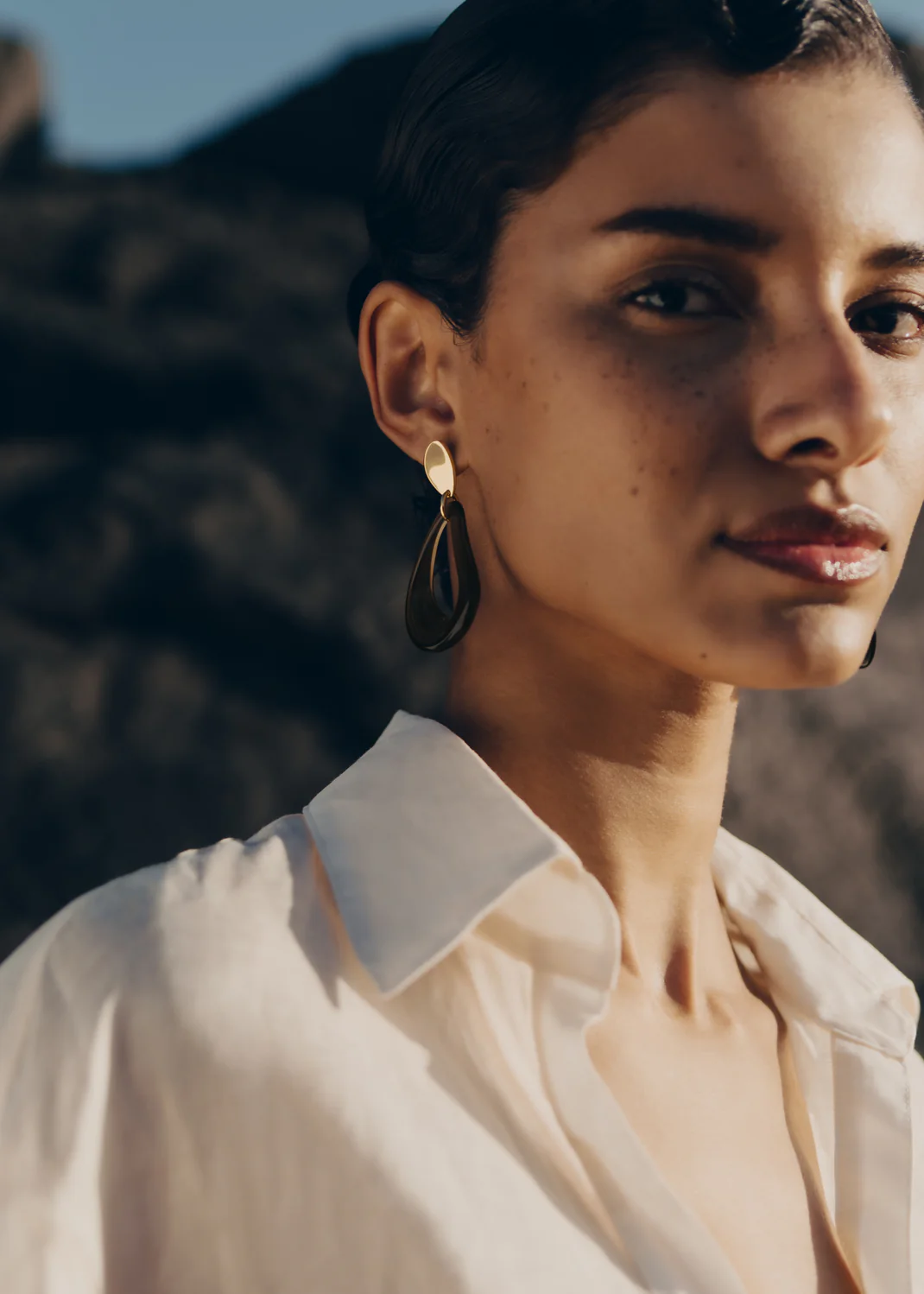 Drop Earrings Naé-Edition Smoked glass