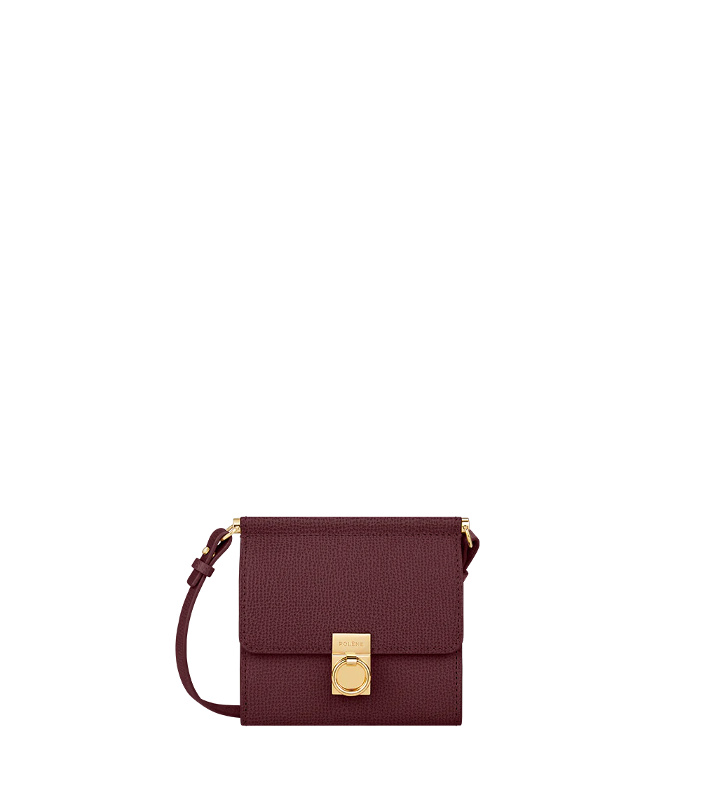 Numéro Sept Crossbody Wallet - Textured Burgundy