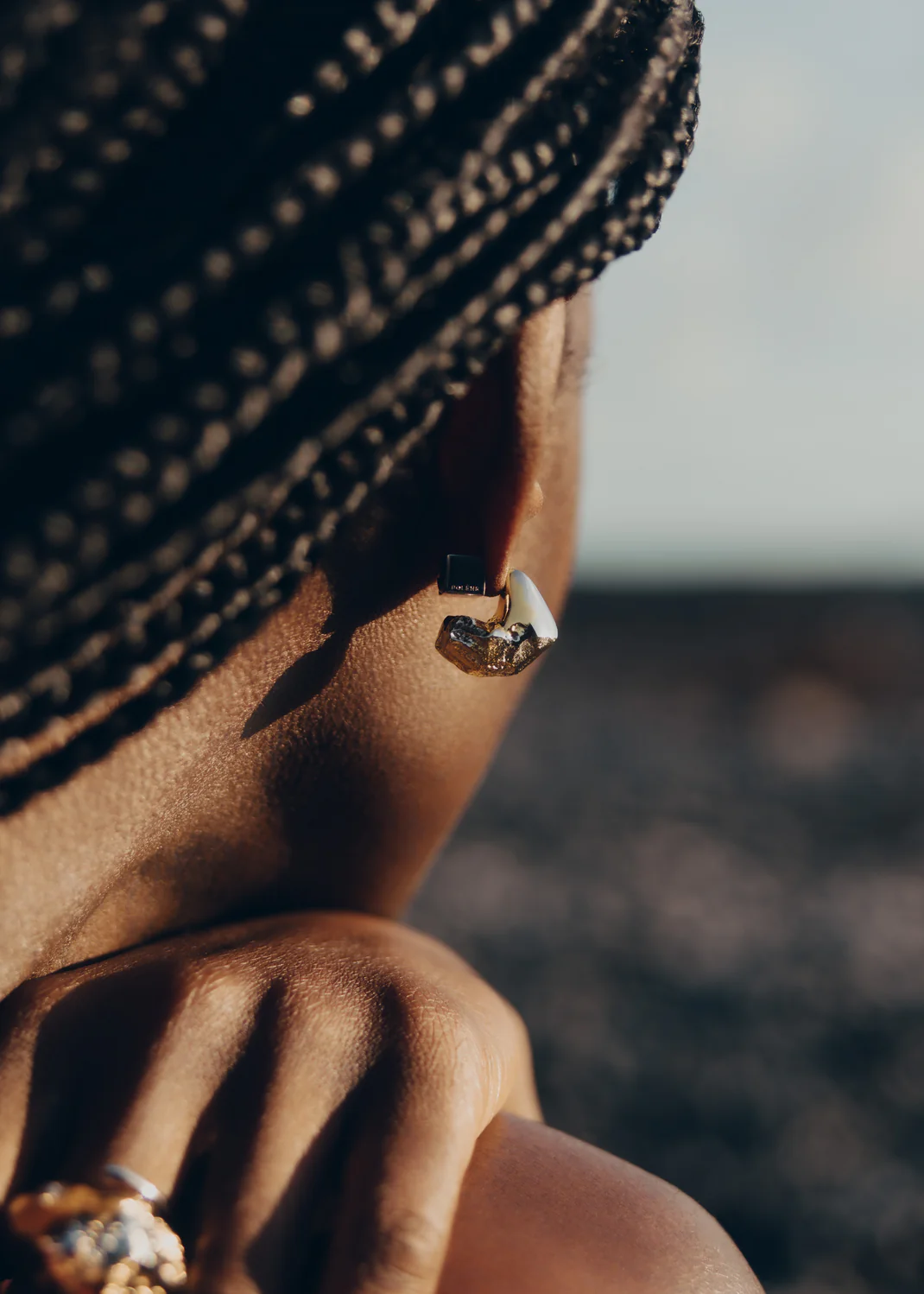 Eroz Stud Earrings-Edition Duo palladium with 24 carat gold plating