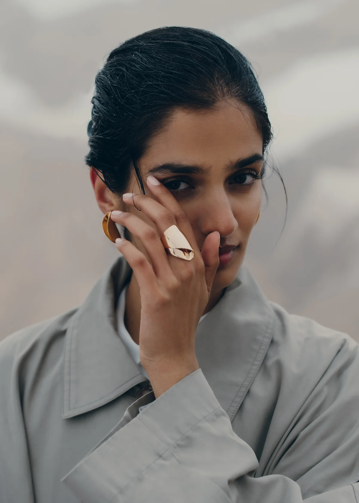 Éole Draped Ring-Edition 24 carat gold gilded