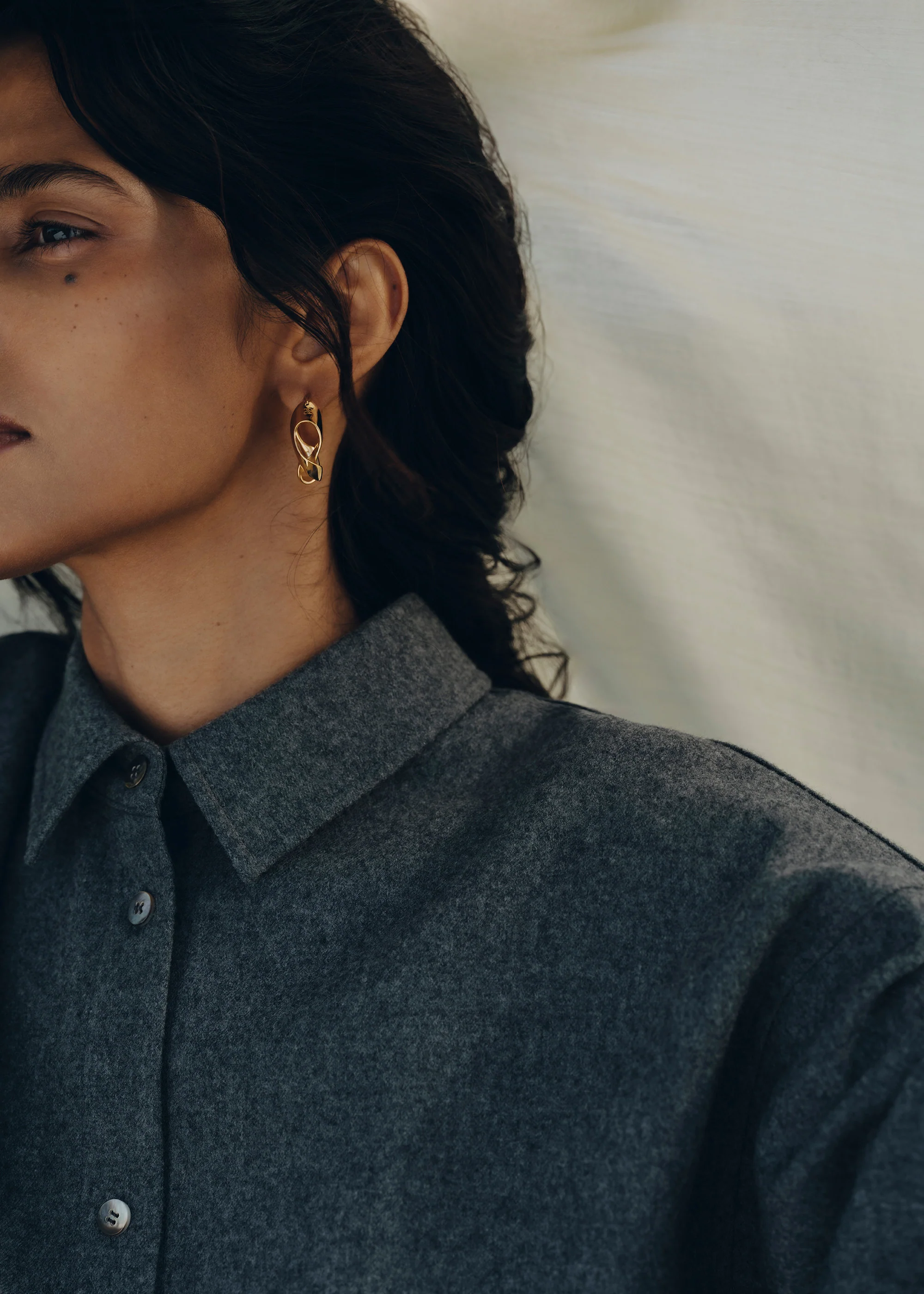 Éole Wavy Hoop Earrings-Edition gilded edition