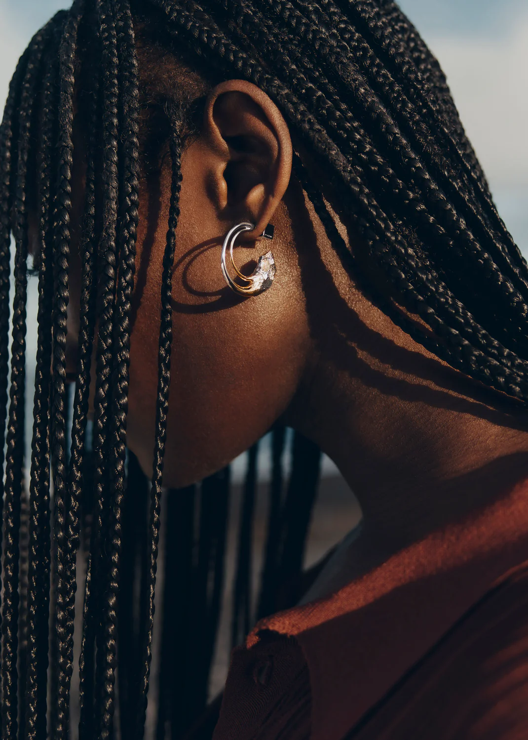 Eroz Hoop Earrings-Edition Duo palladium with 24 carat gold plating