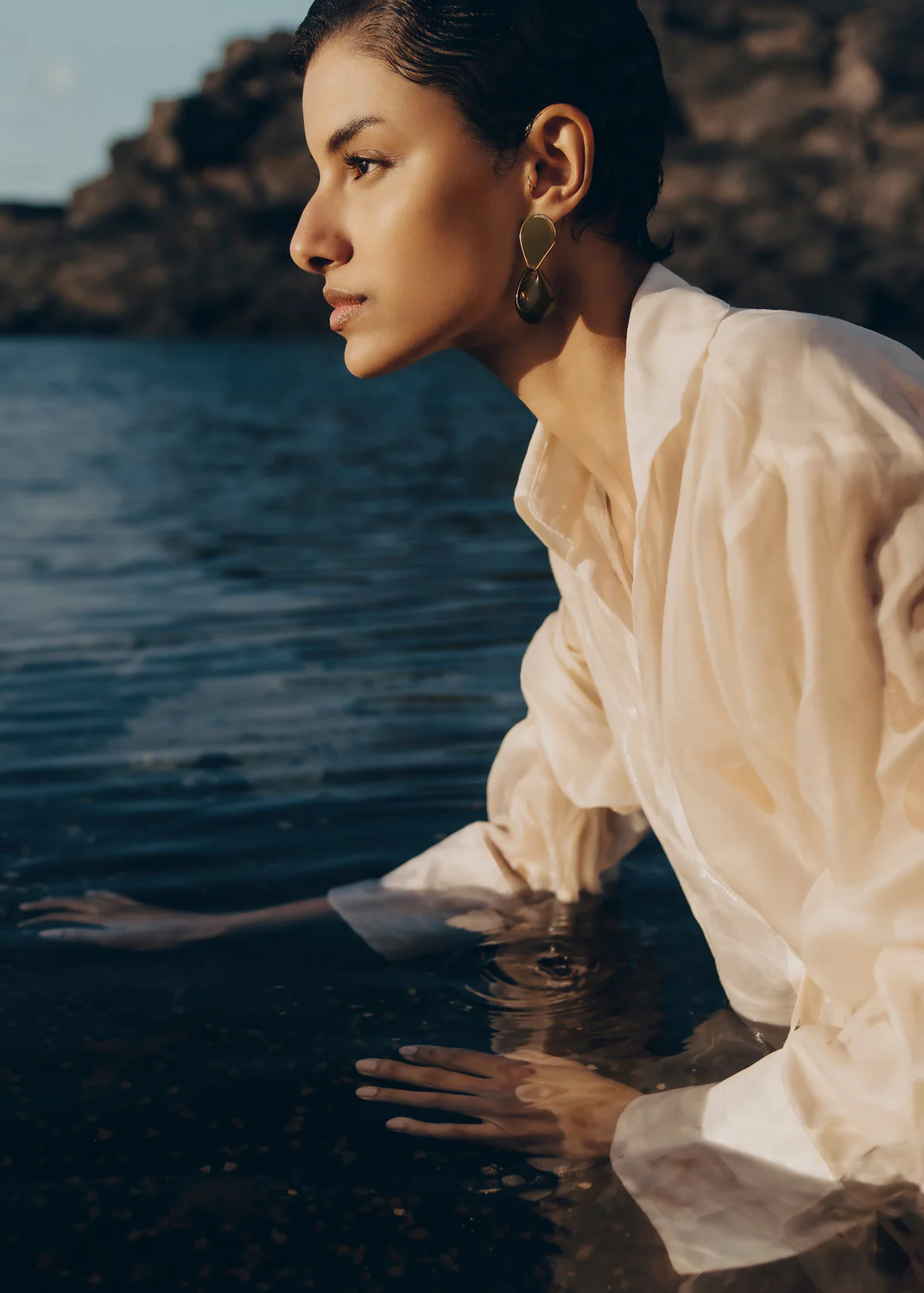 Earrings Naé-Edition Smoked glass