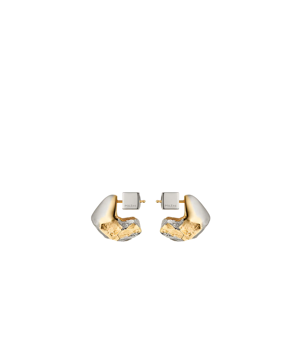 Eroz Stud Earrings-Edition Duo palladium with 24 carat gold plating