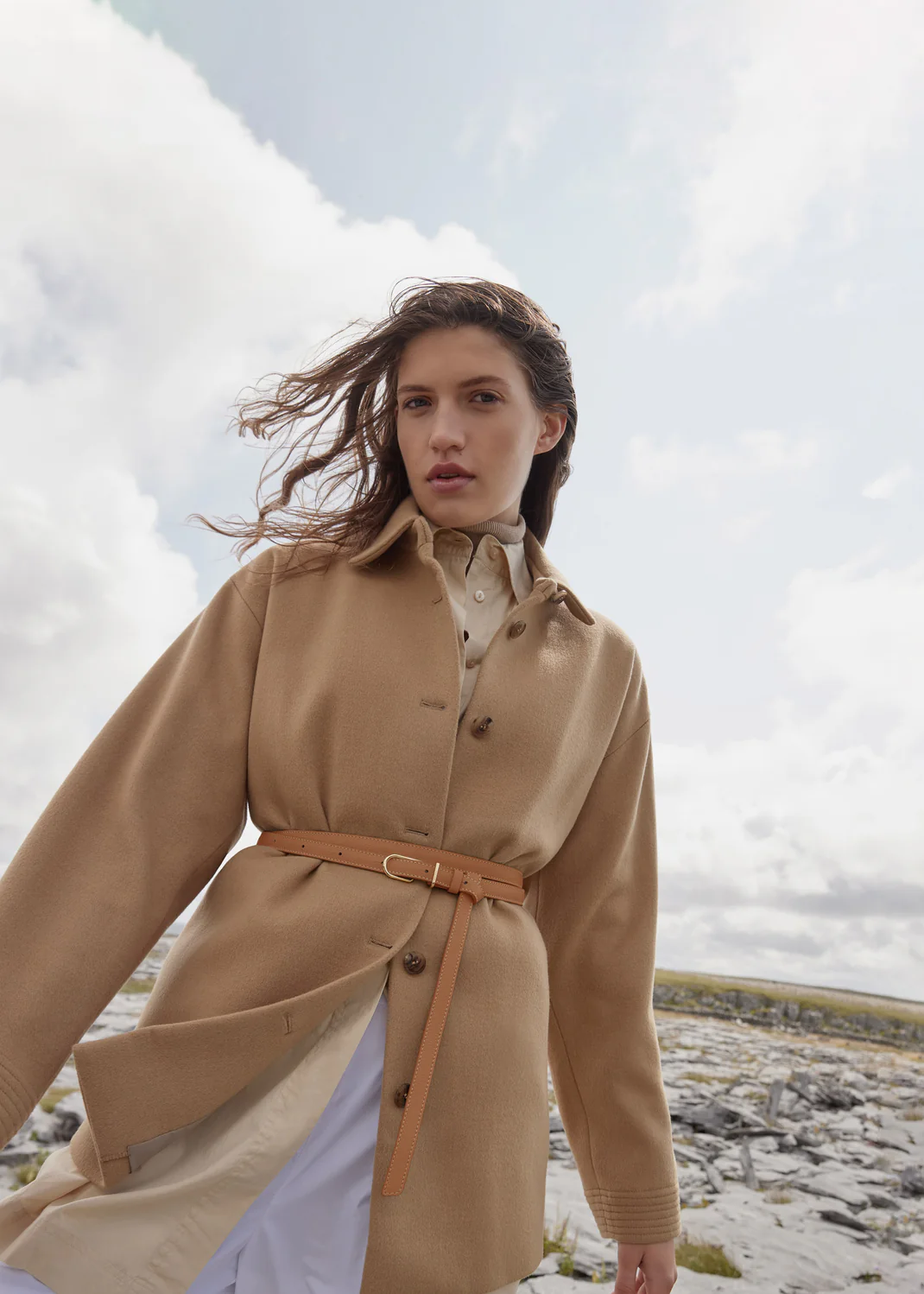 Thin Umi Belt-Edition Textured Camel